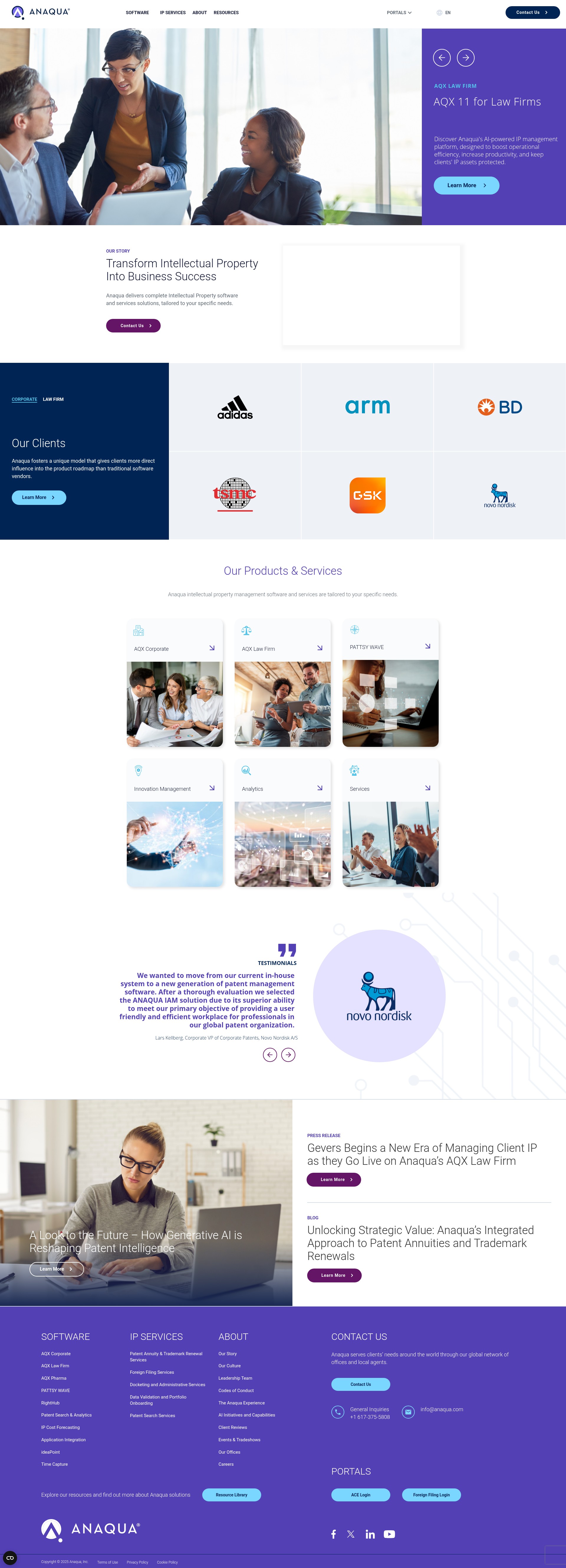 Screenshot of anaqua.com