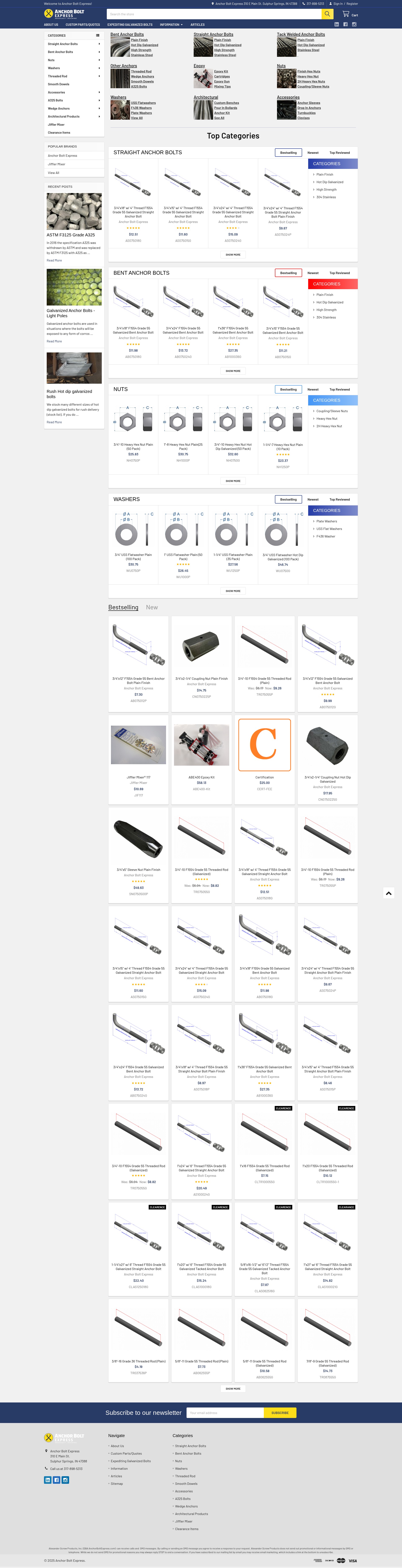 Screenshot of anchorboltexpress.com