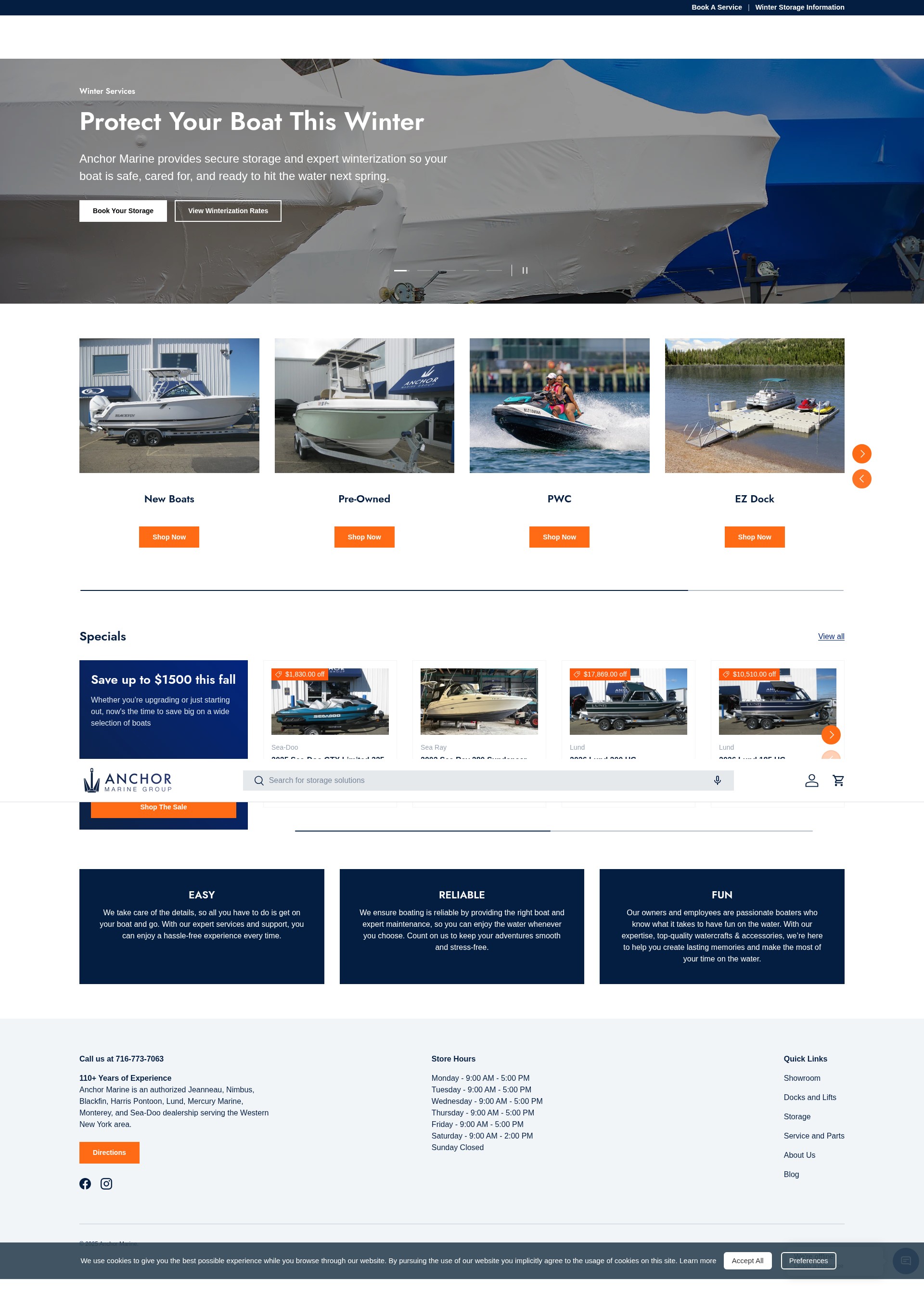 Screenshot of anchormarine.com