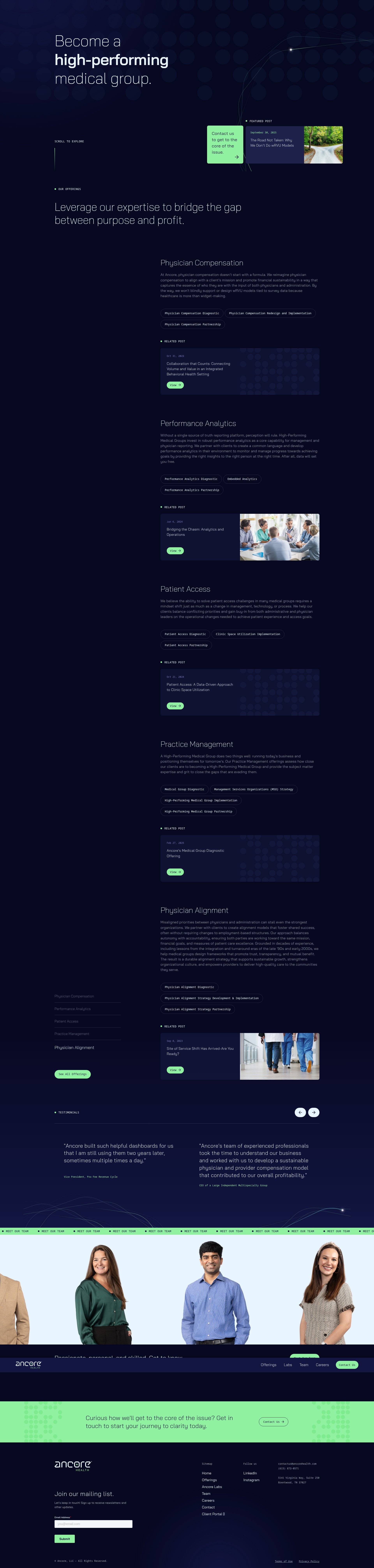 Screenshot of ancorehealth.com