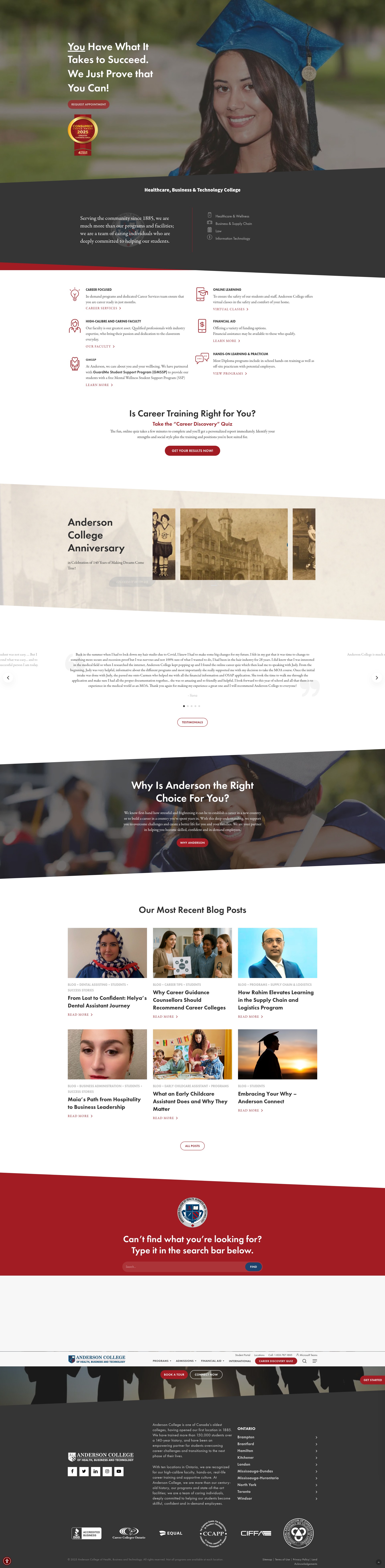 Screenshot of andersoncollege.com