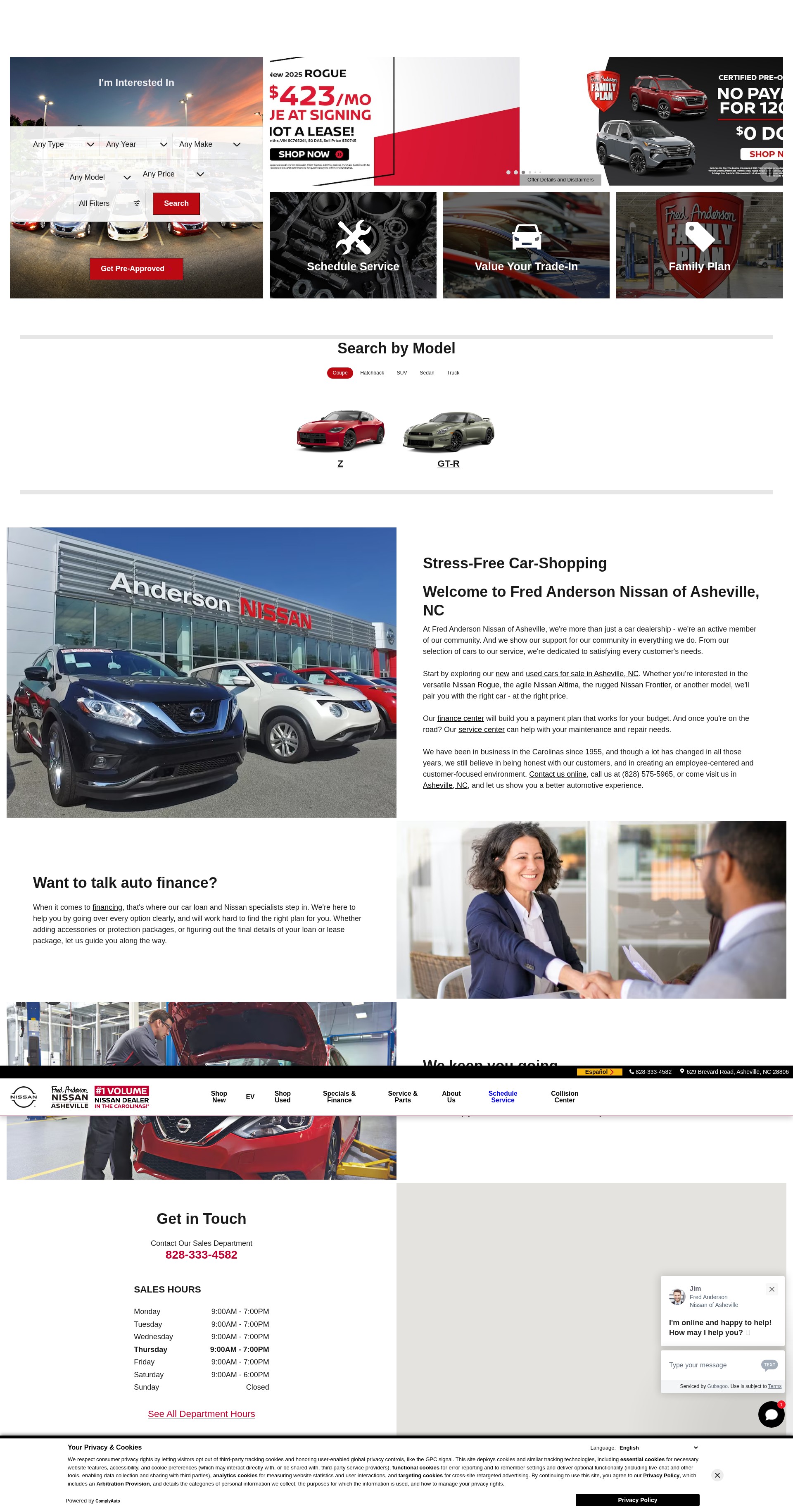Screenshot of andersonnissan.com
