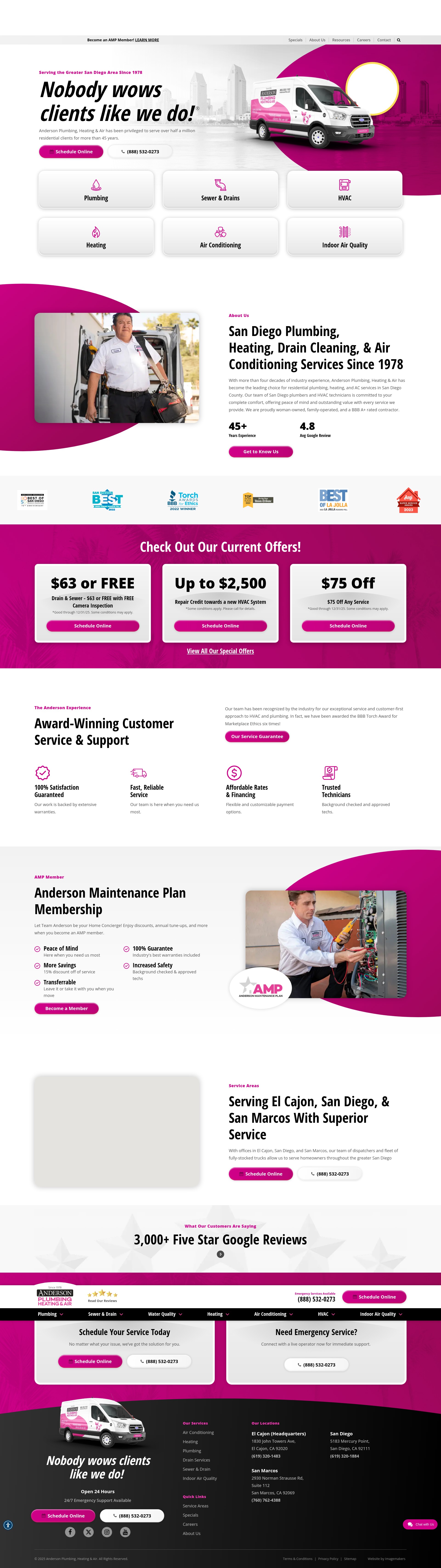 Screenshot of andersonplumbingheatingandair.com