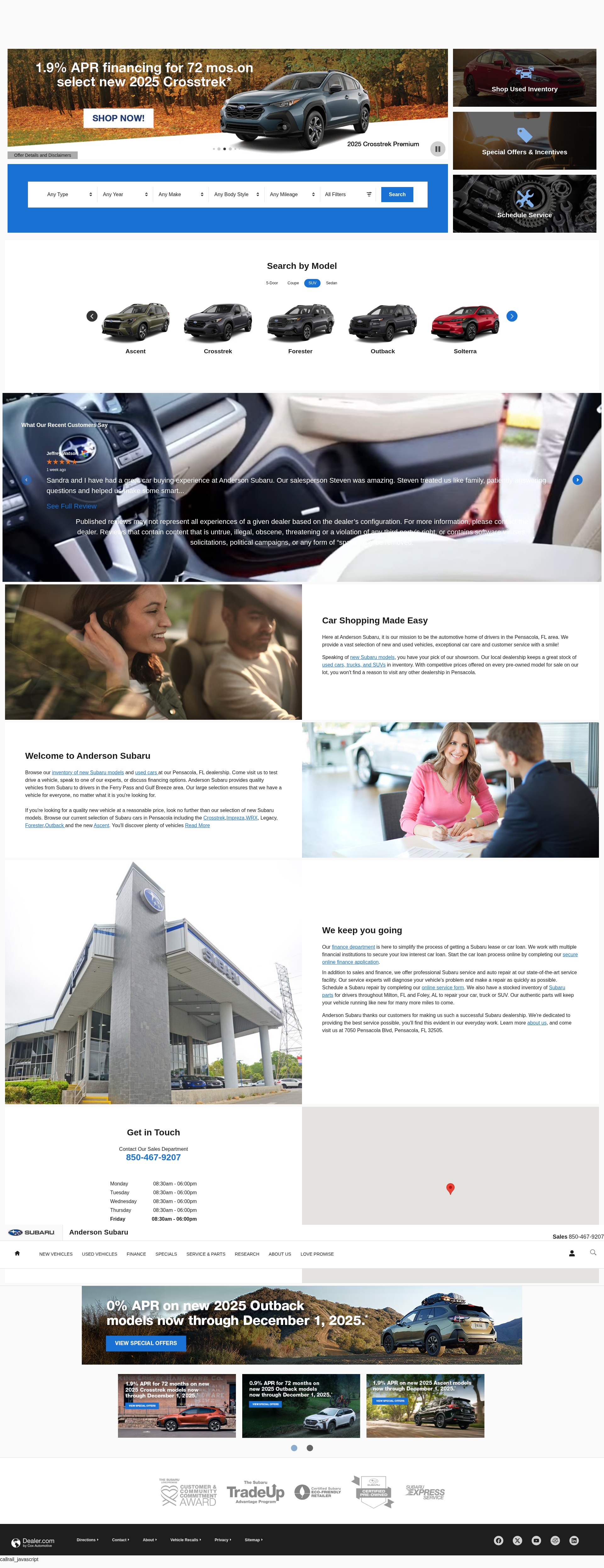 Screenshot of andersonsubaru.com