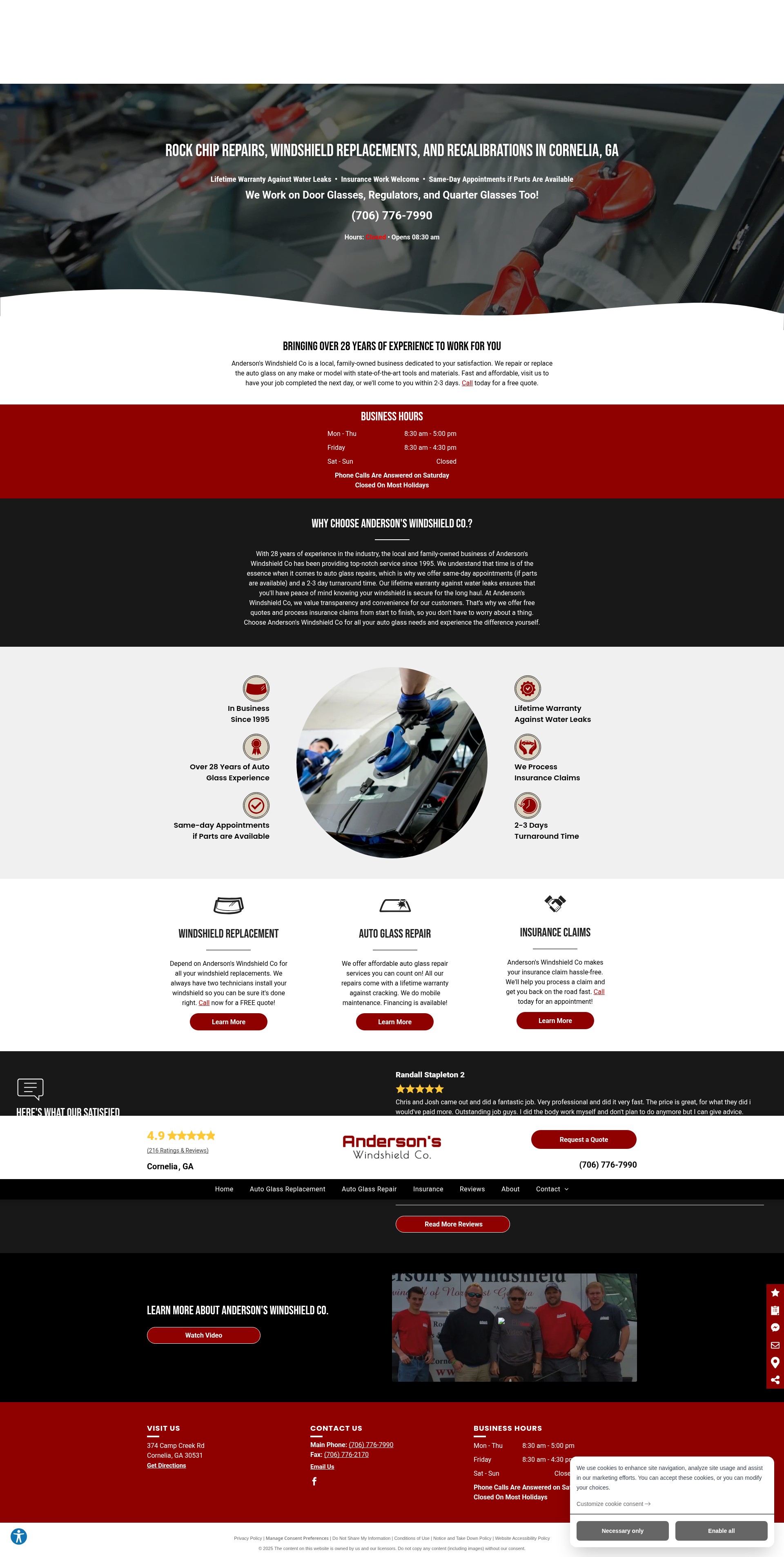 Screenshot of andersonwindshield.com