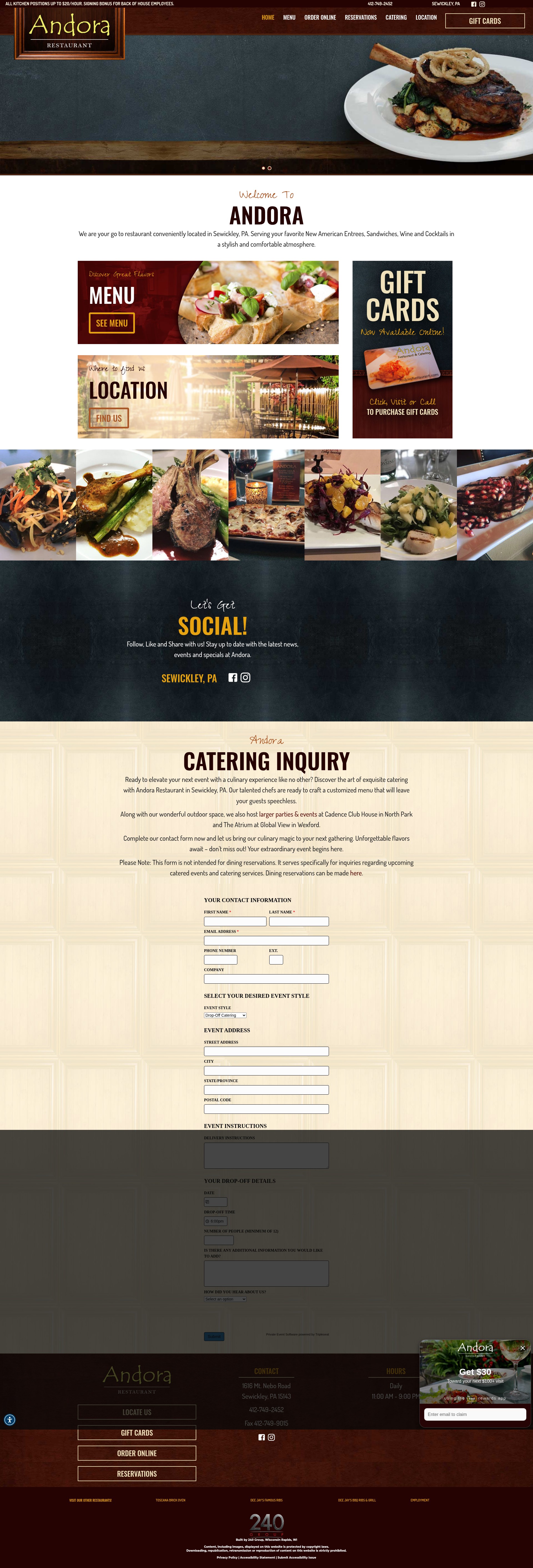 Screenshot of andorarestaurant.com