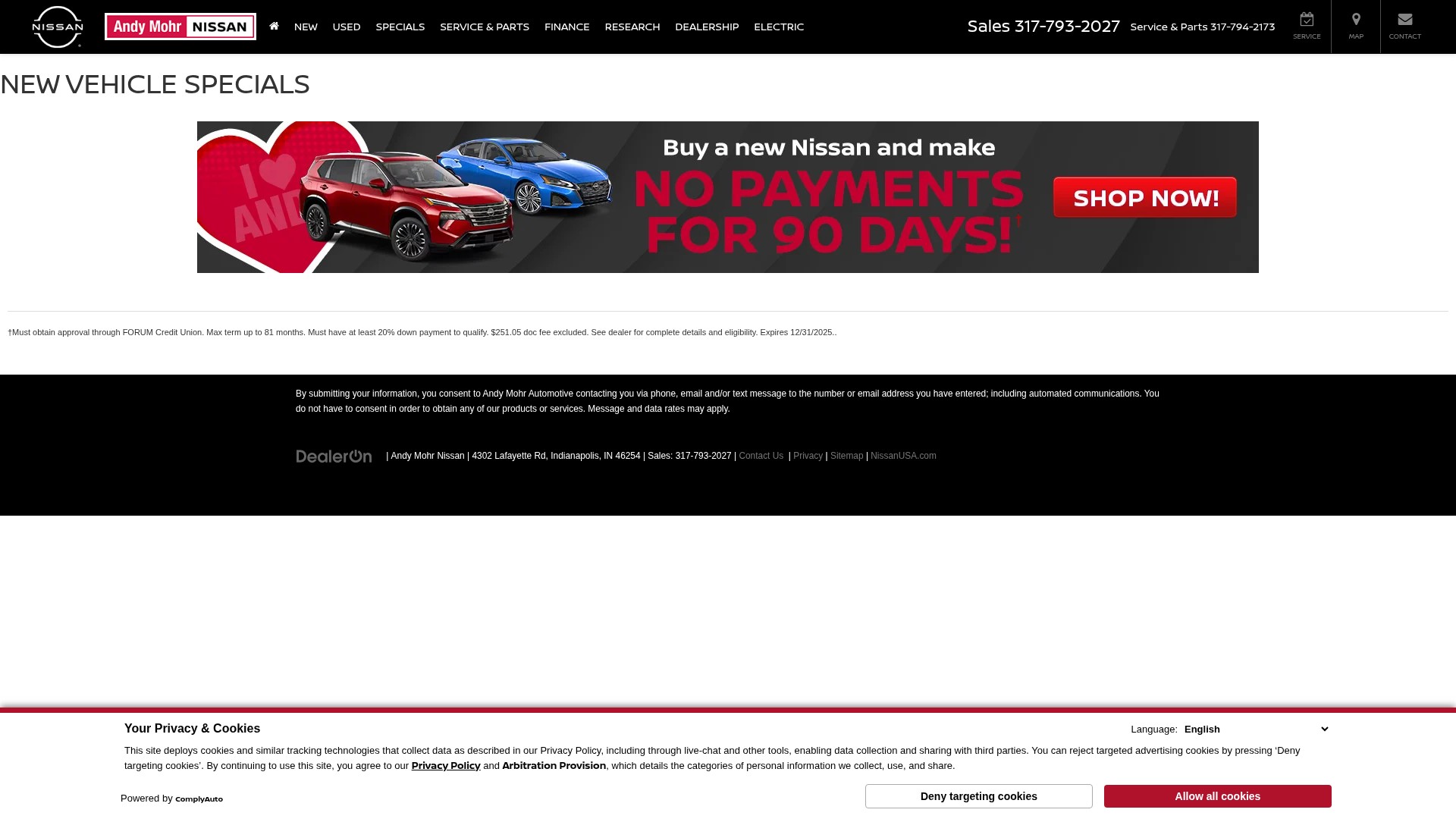 Screenshot of andymohr-nissan.com