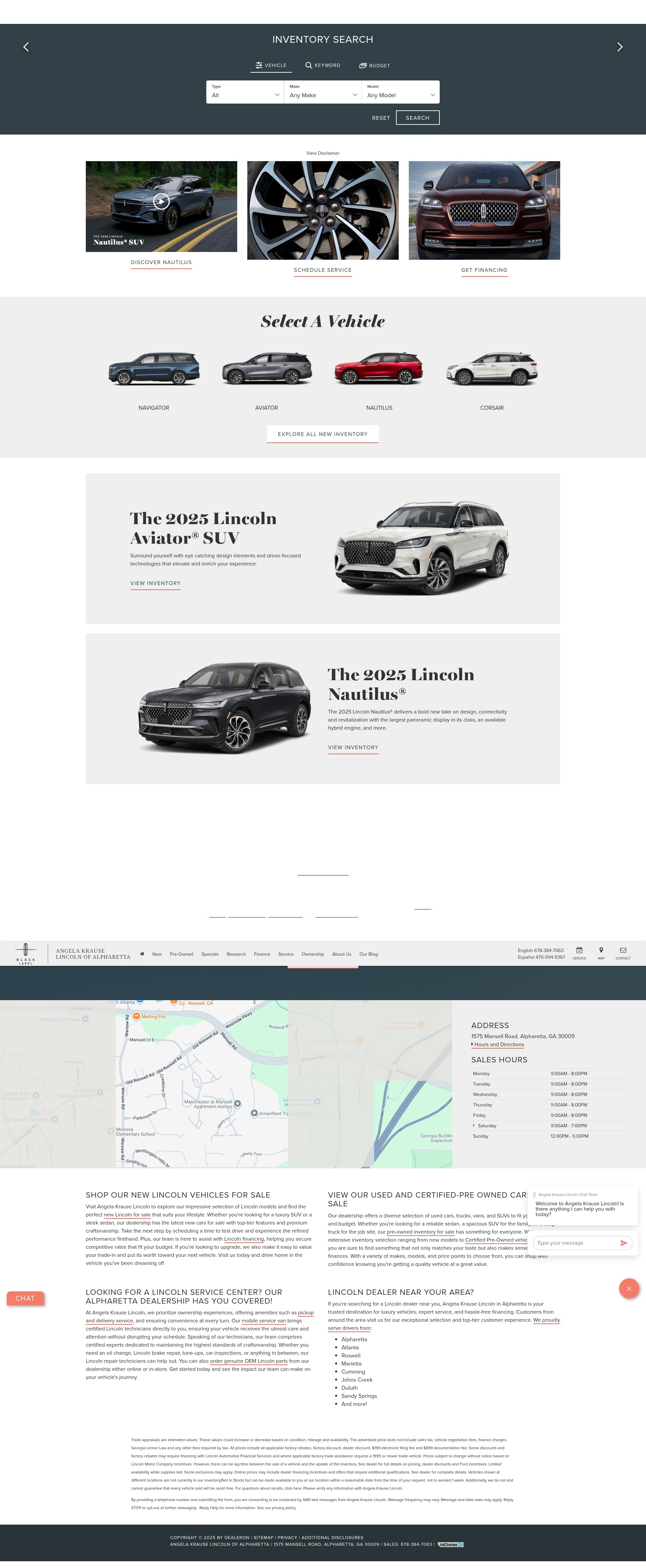 Screenshot of angelakrauselincoln.com