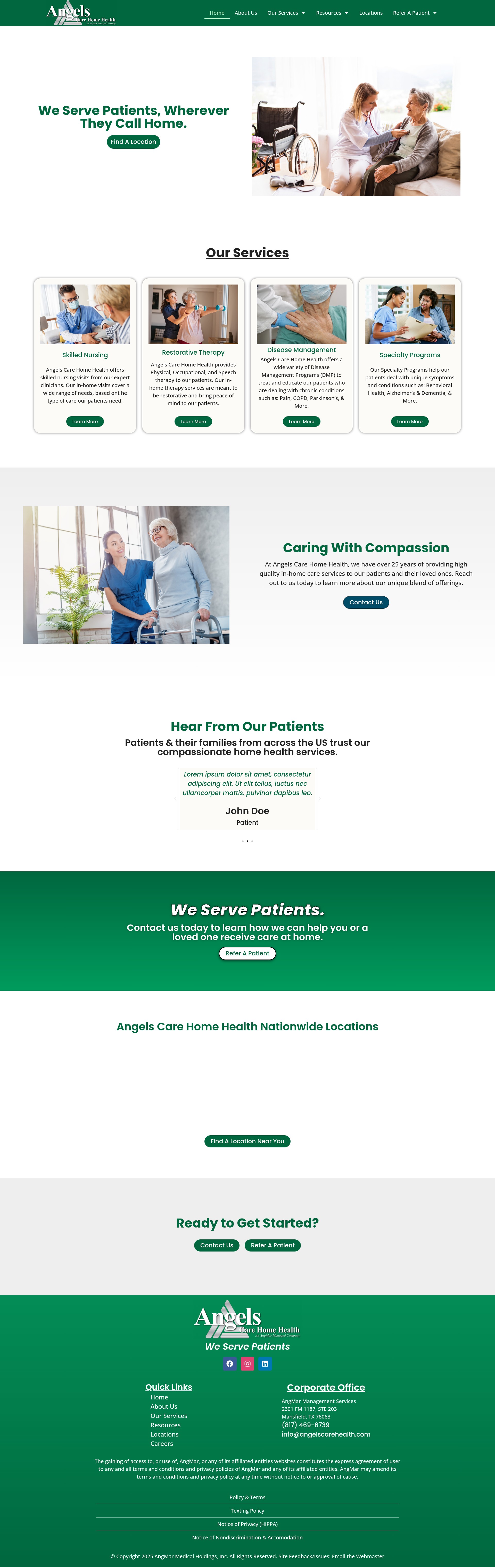Screenshot of angelscarehealth.com