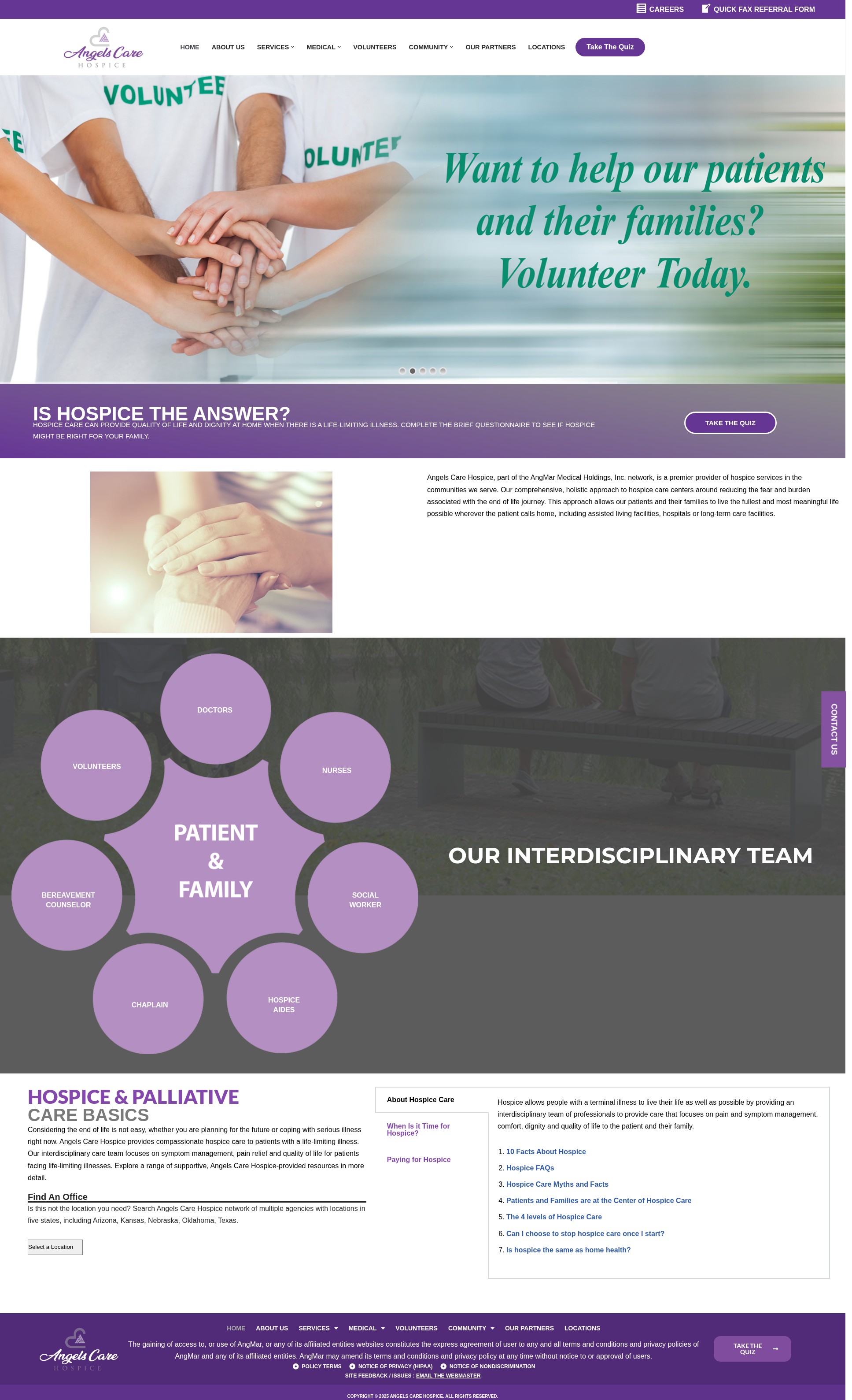 Screenshot of angelscarehospice.com