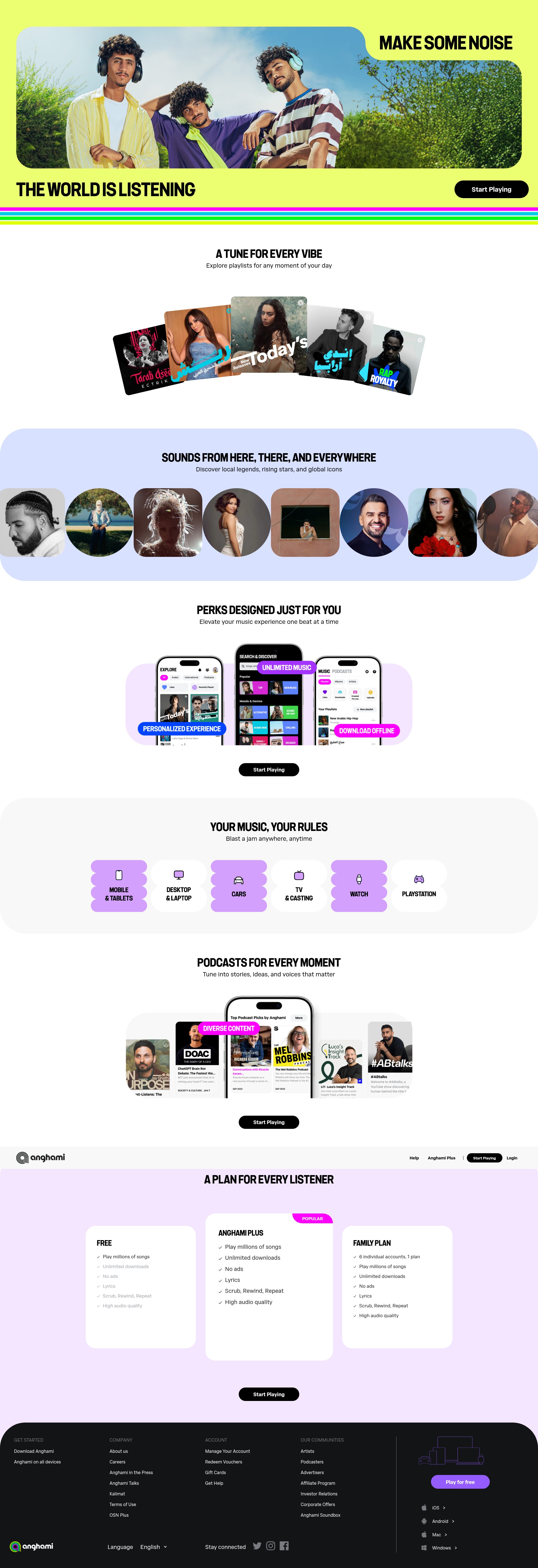 Screenshot of anghami.com