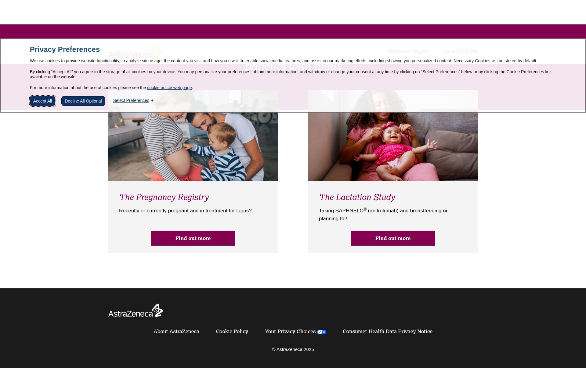 Screenshot of anifrolumabpregnancyandbreastfeedingstudy.us