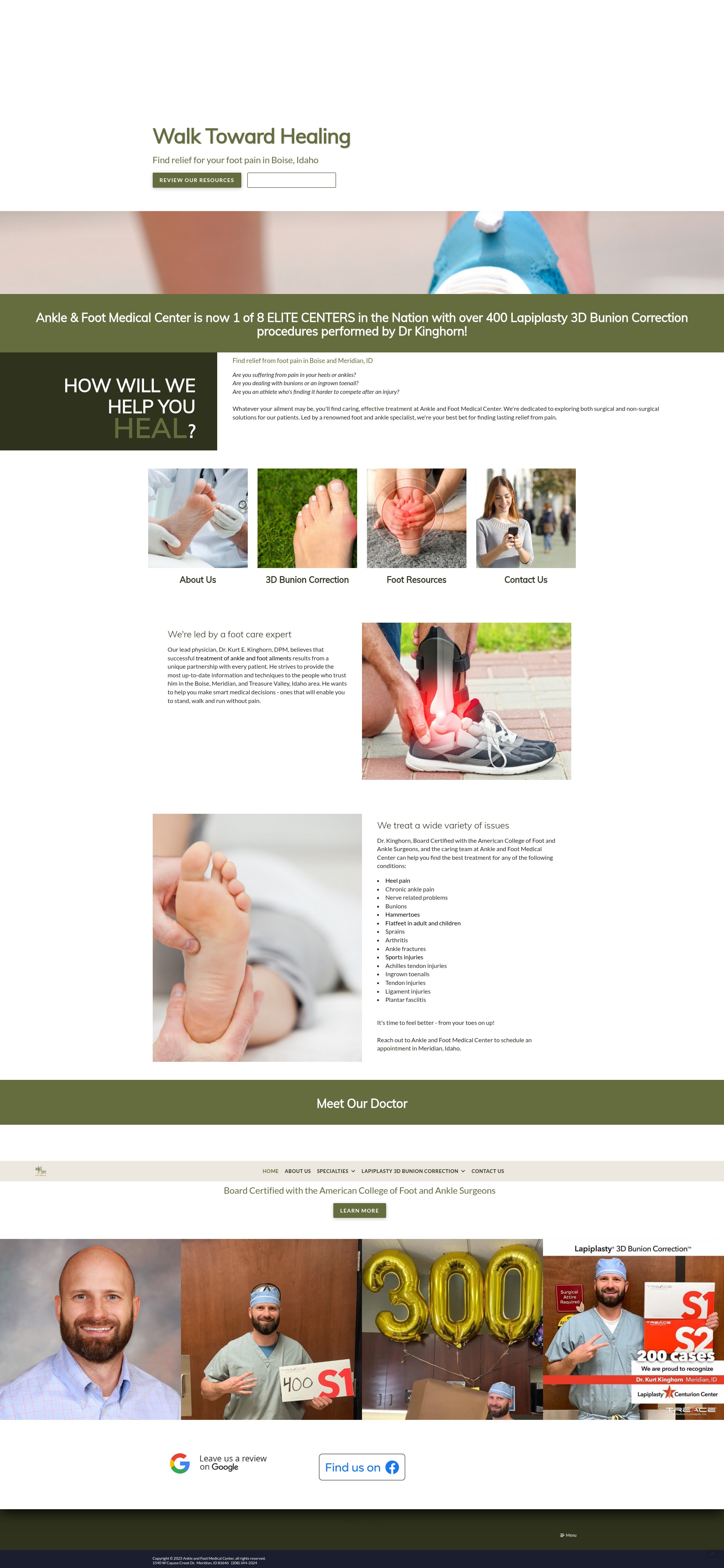 Screenshot of ankleandfootmedical.com