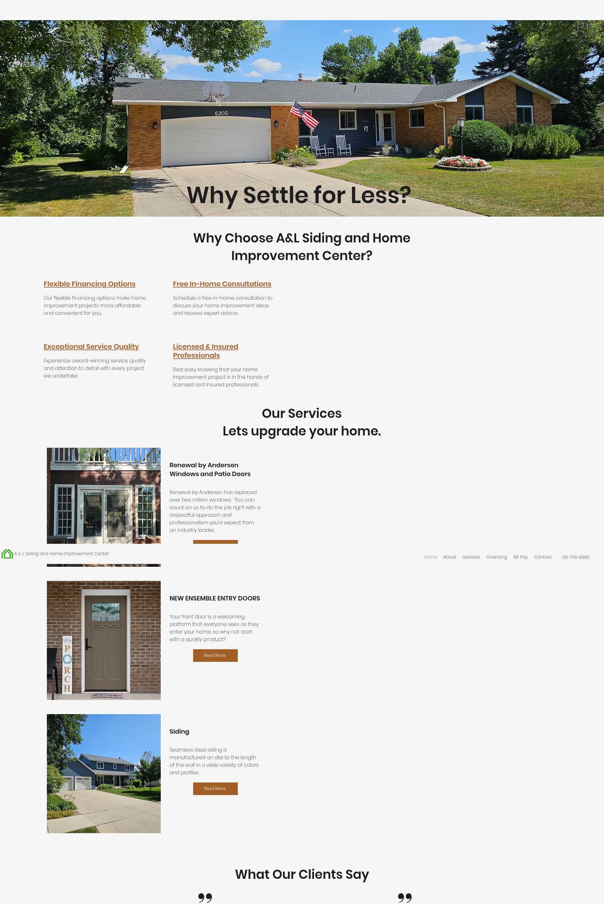 Screenshot of anlsiding.com