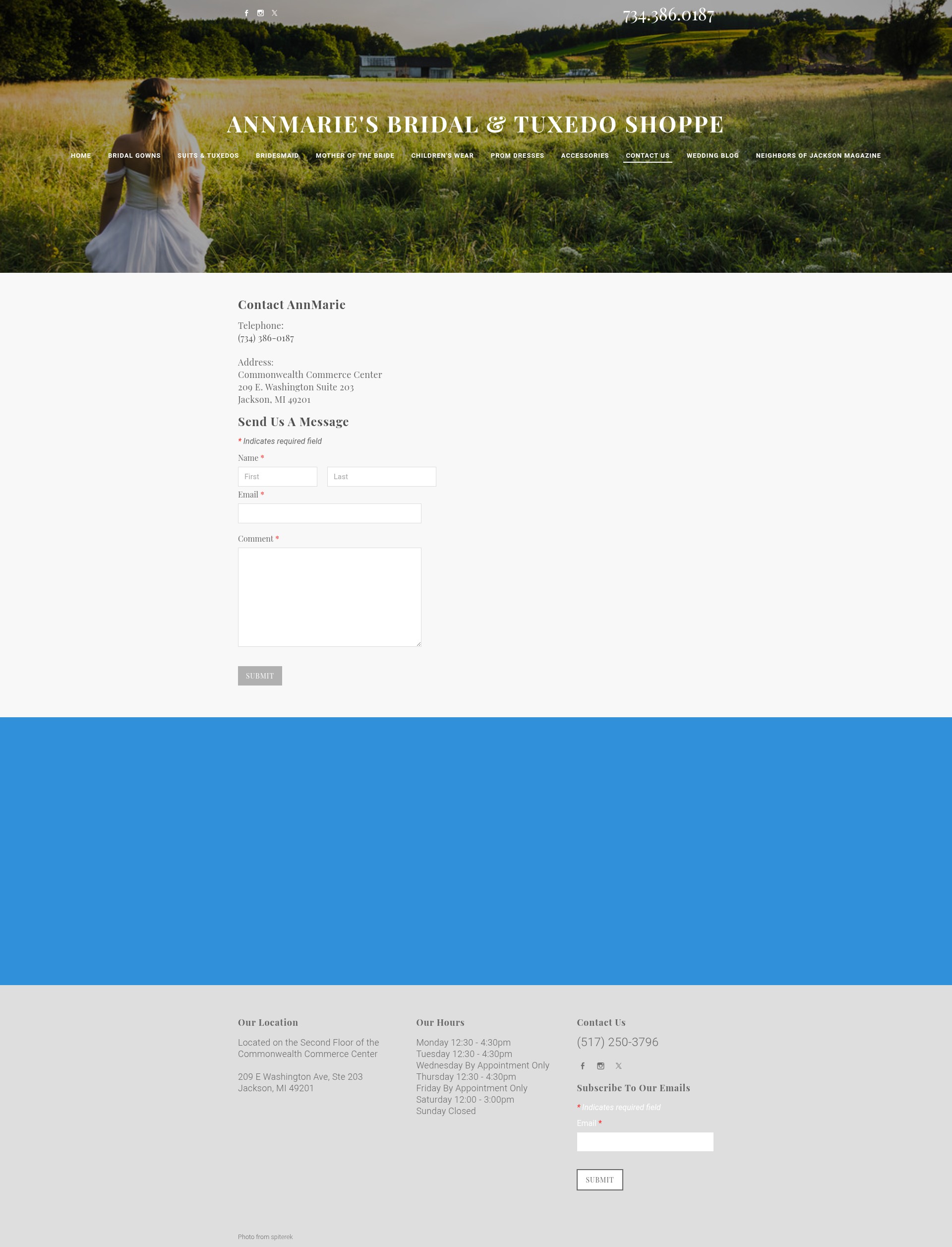 Screenshot of annmariesbridal.com