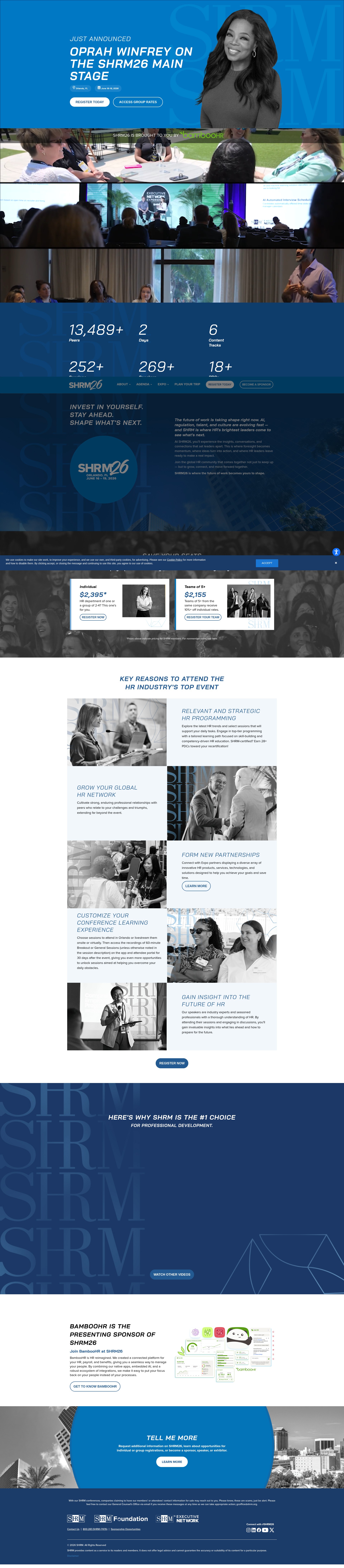 Screenshot of annual.shrm.org