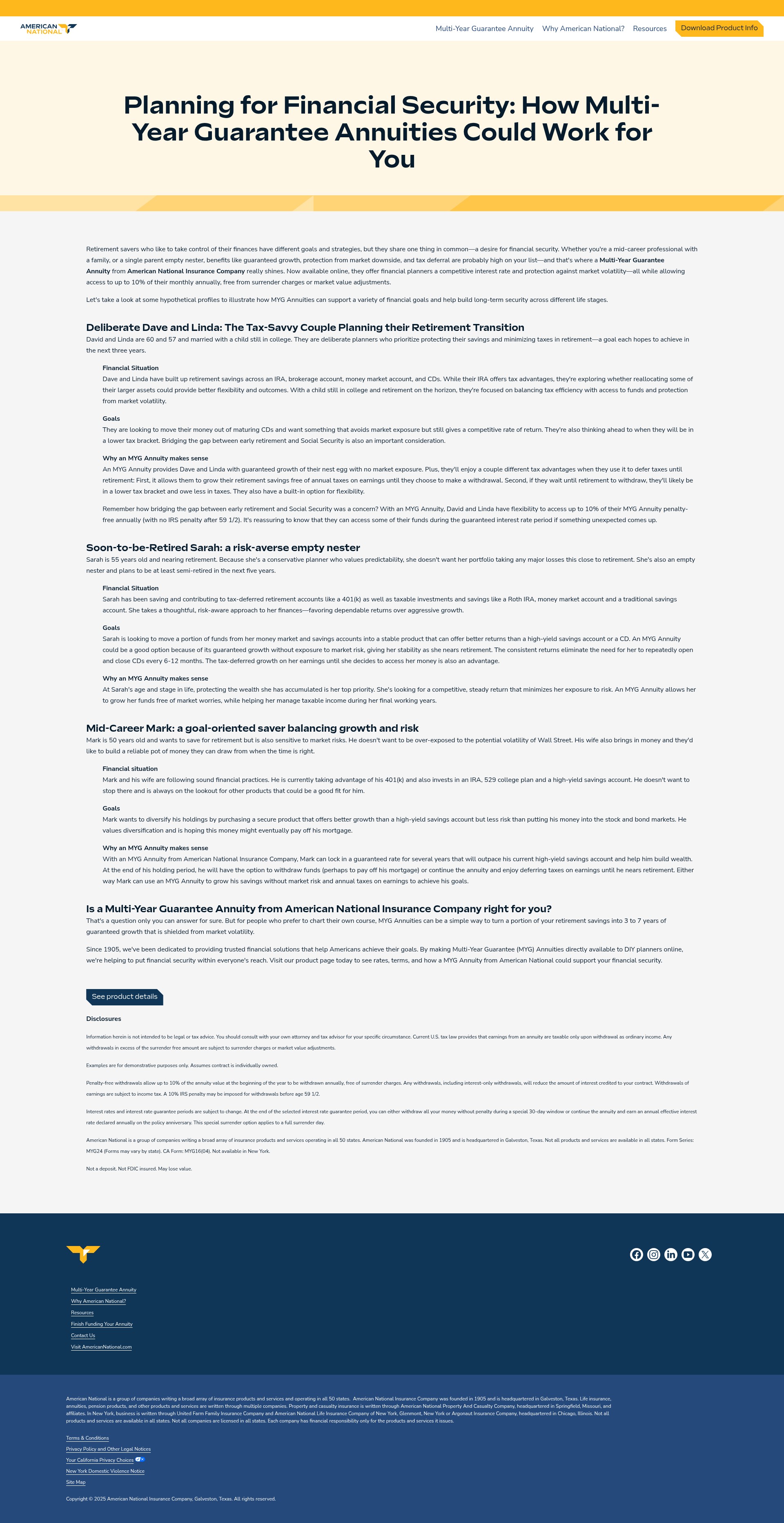 Screenshot of annuities.americannational.com