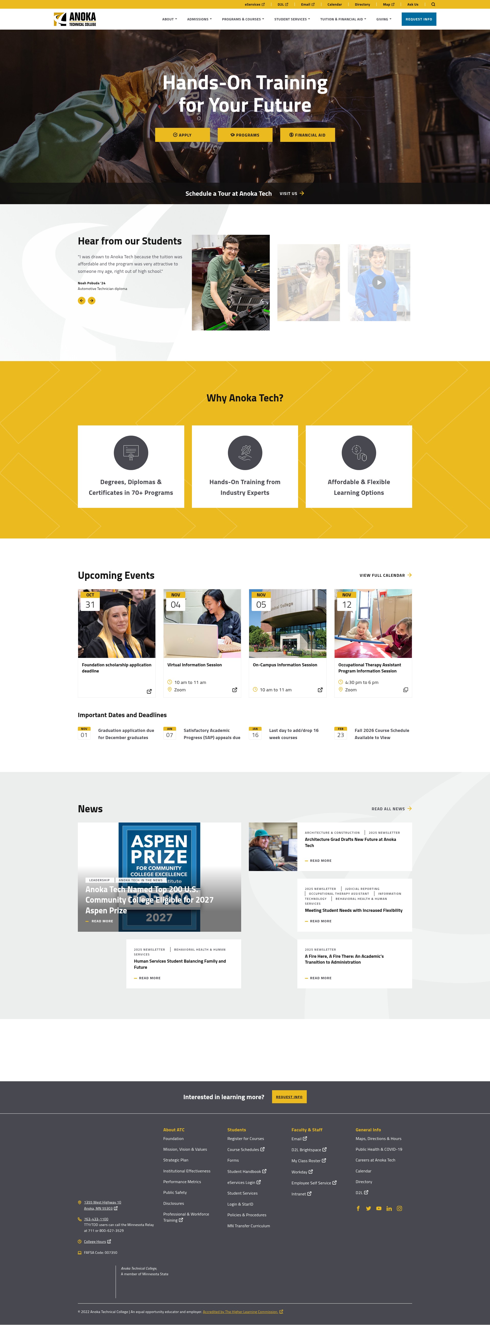 Screenshot of anokatech.edu