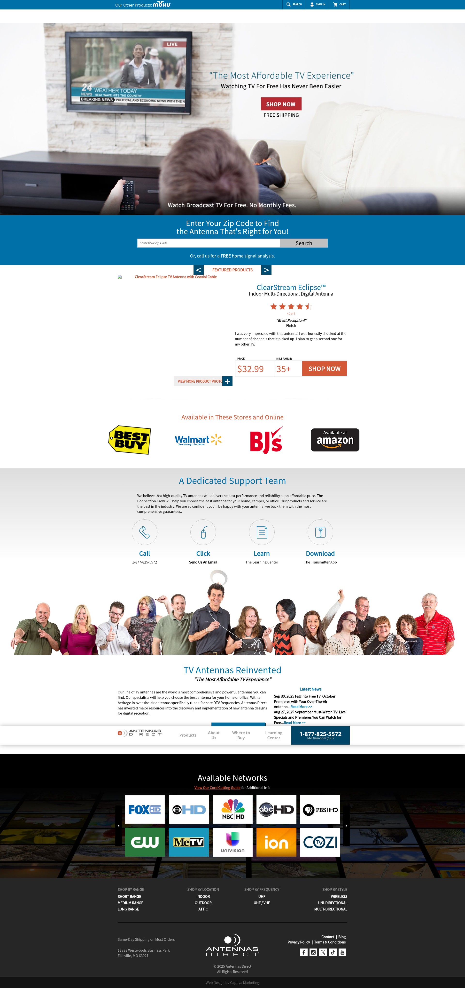 Screenshot of antennasdirect.com