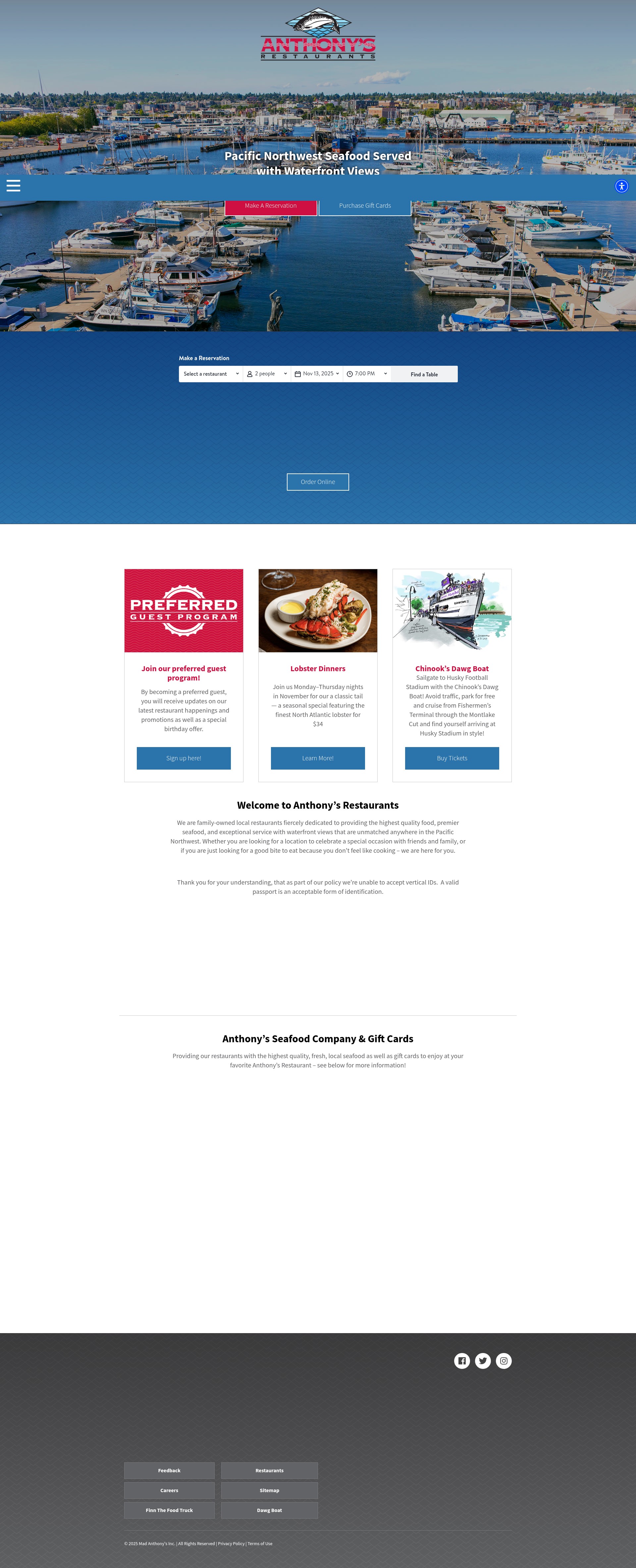 Screenshot of anthonys.com