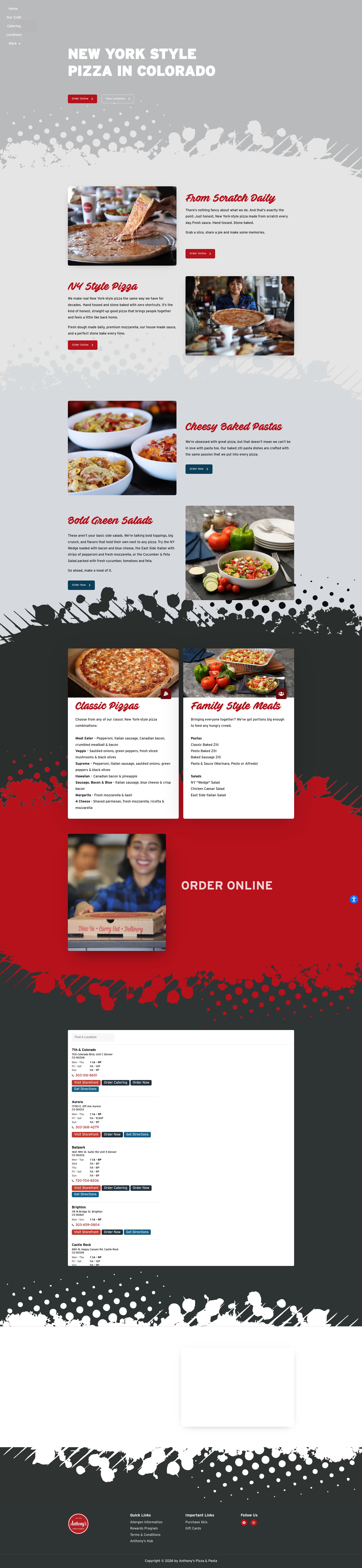 Screenshot of anthonyspizzaandpasta.com