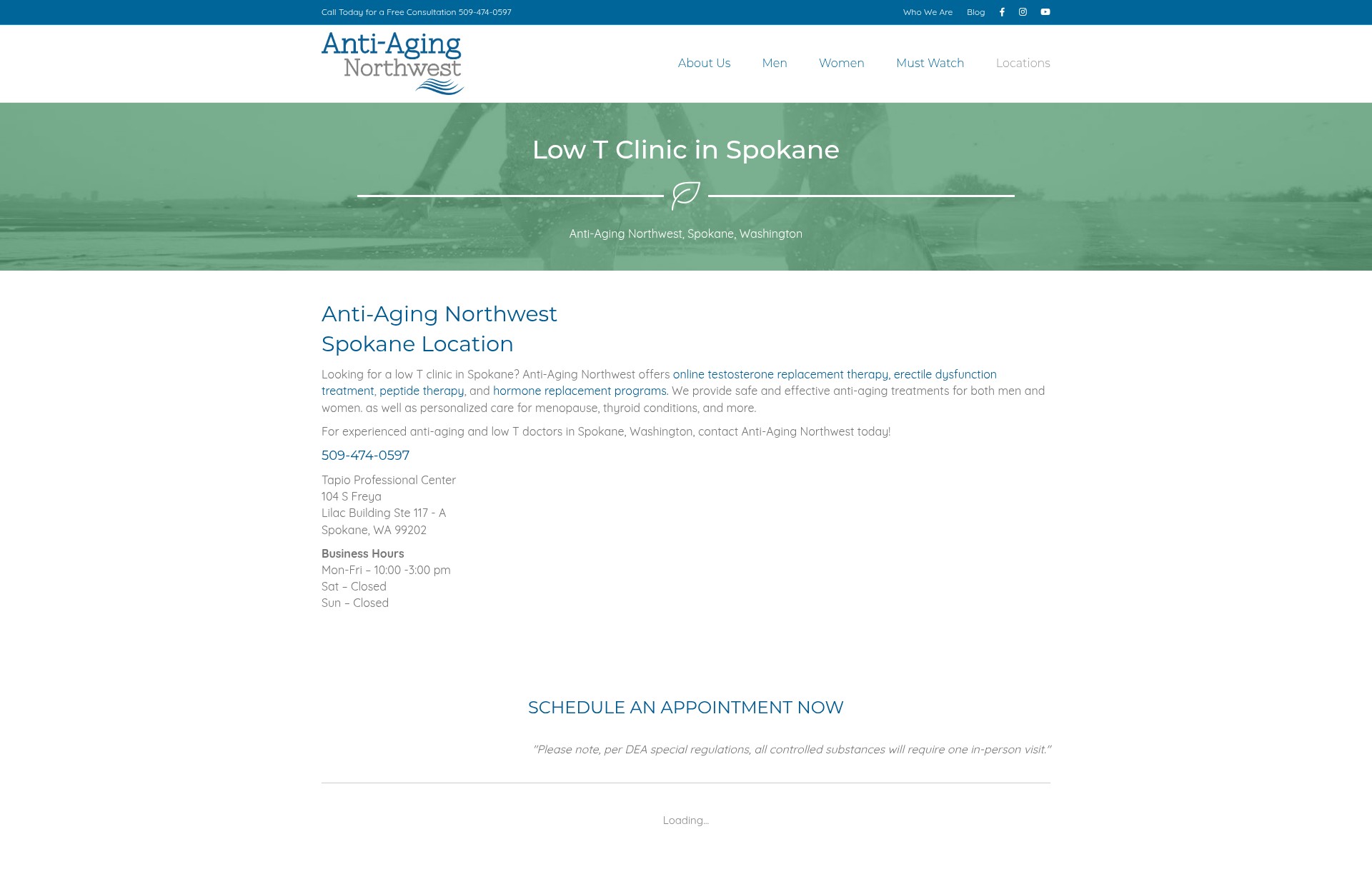 Screenshot of antiagingnorthwest.com