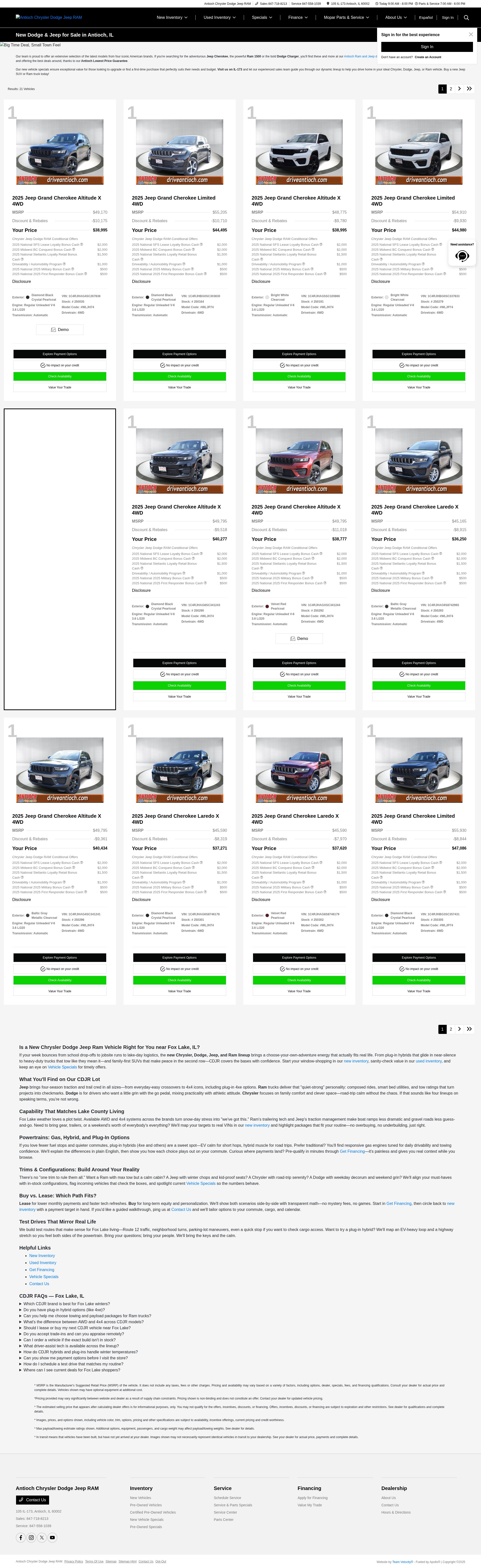 Screenshot of antiochchryslerdodgejeep.net
