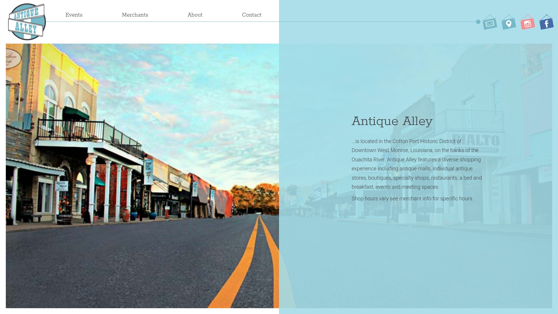 Screenshot of antiquealleyshops.org