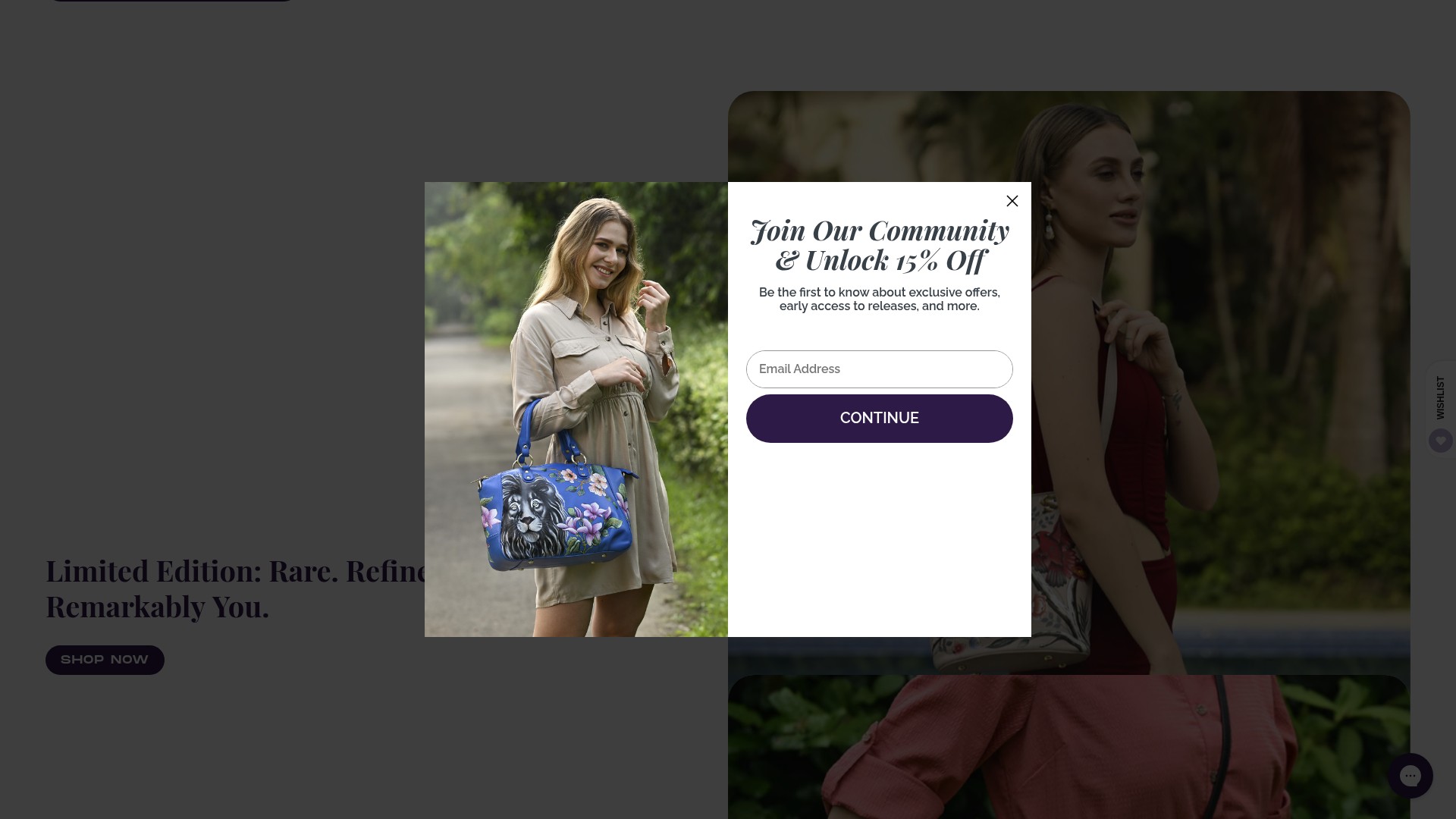 Screenshot of anuschkaleather.com