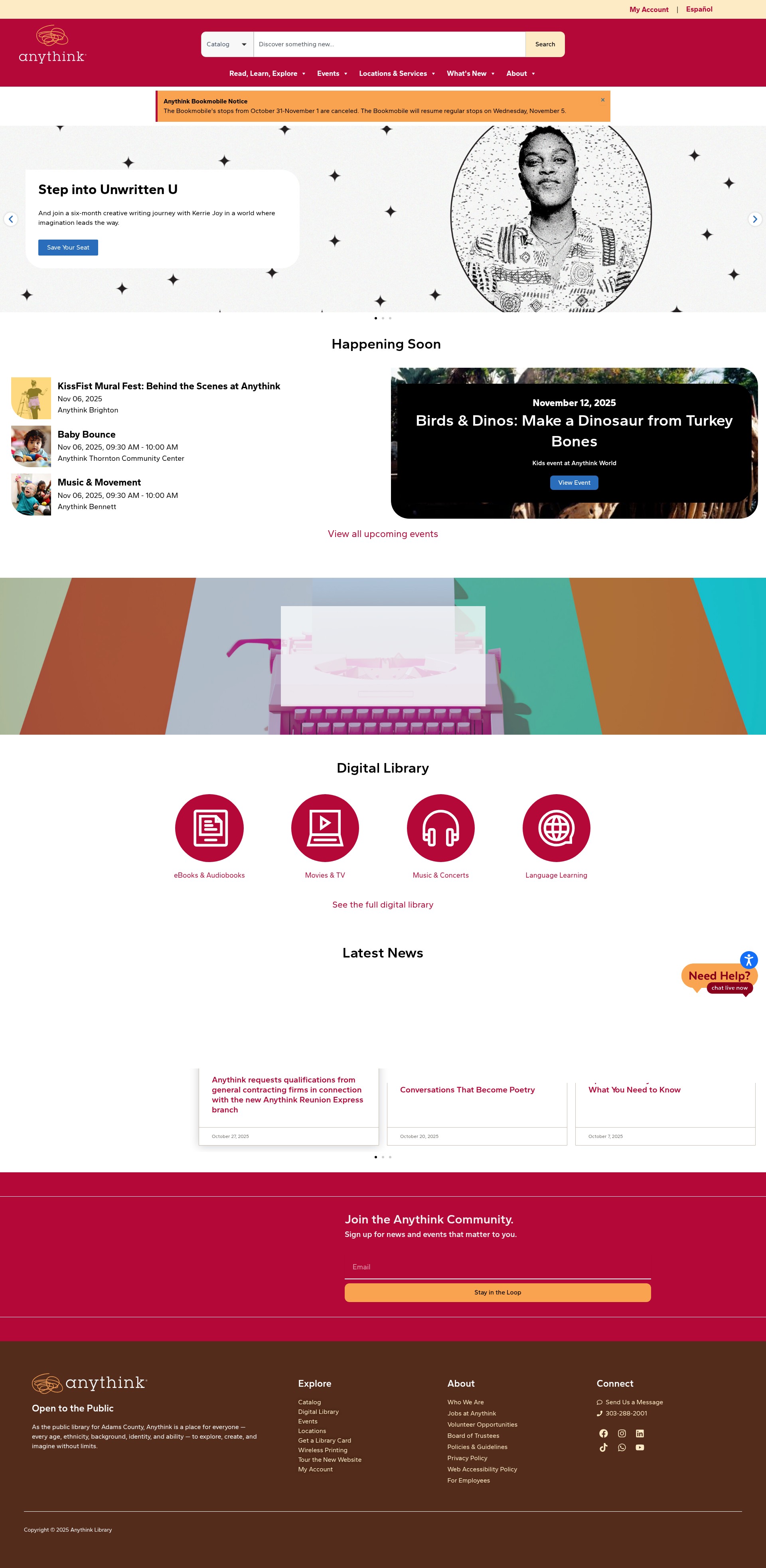 Screenshot of anythinklibraries.org