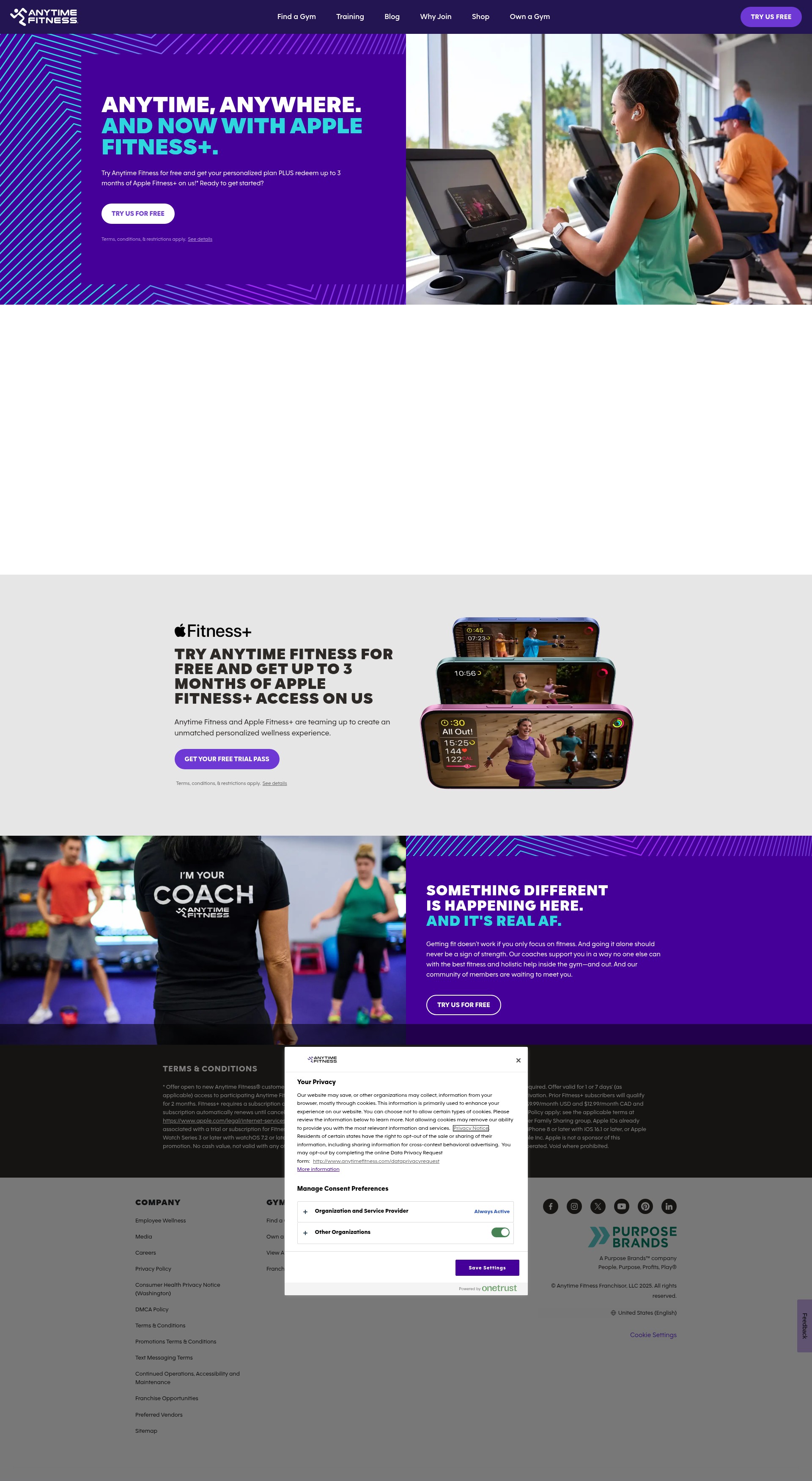 Screenshot of anytimefitness.com