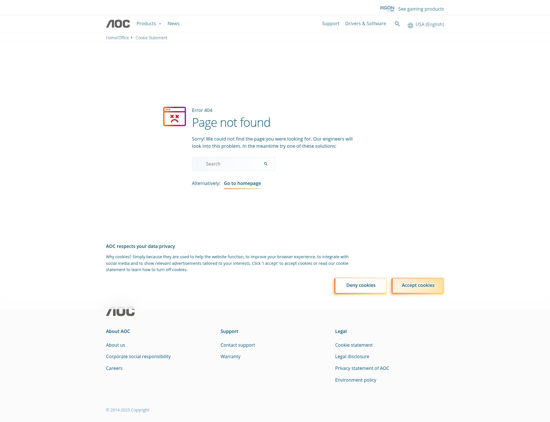 Screenshot of aoc.com