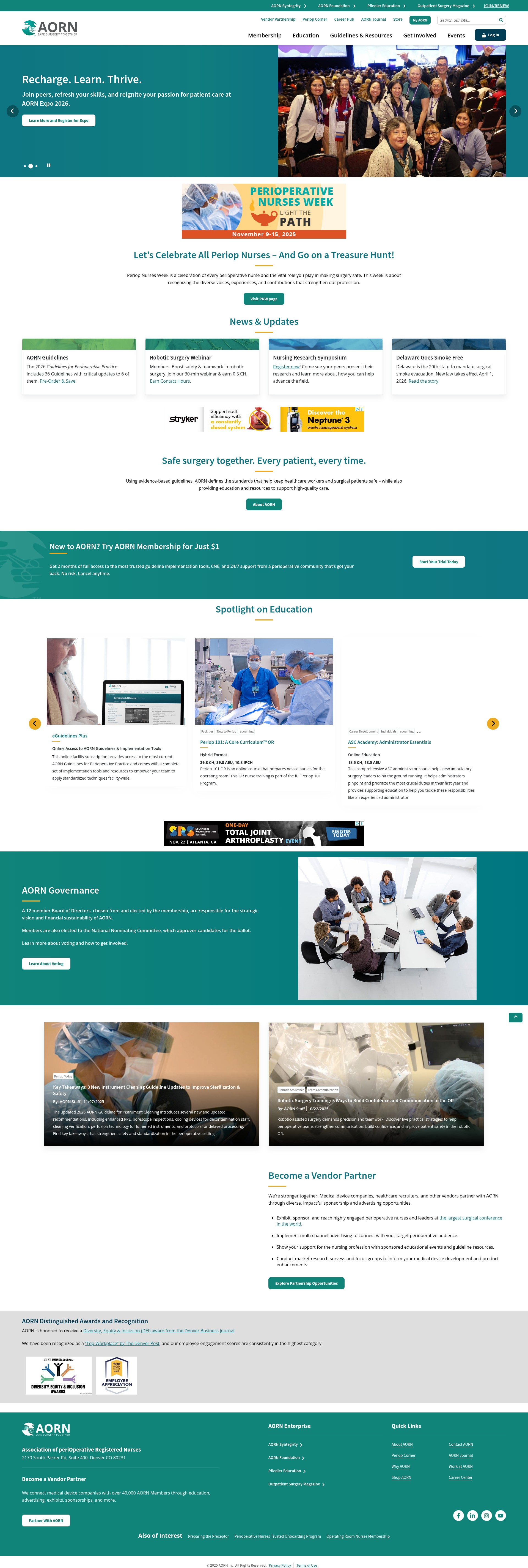 Screenshot of aorn.org