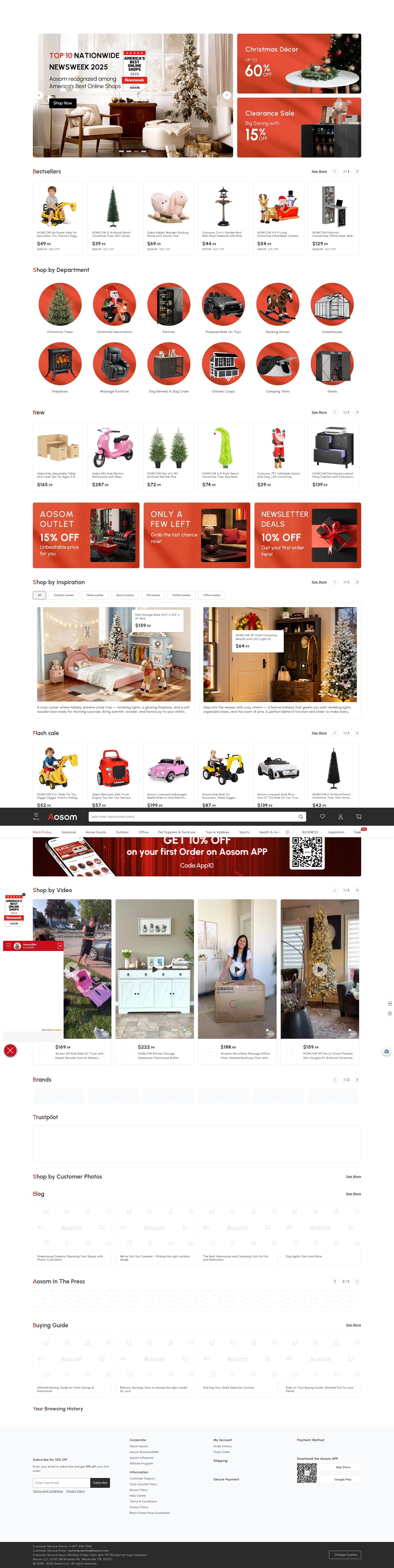 Screenshot of aosom.com