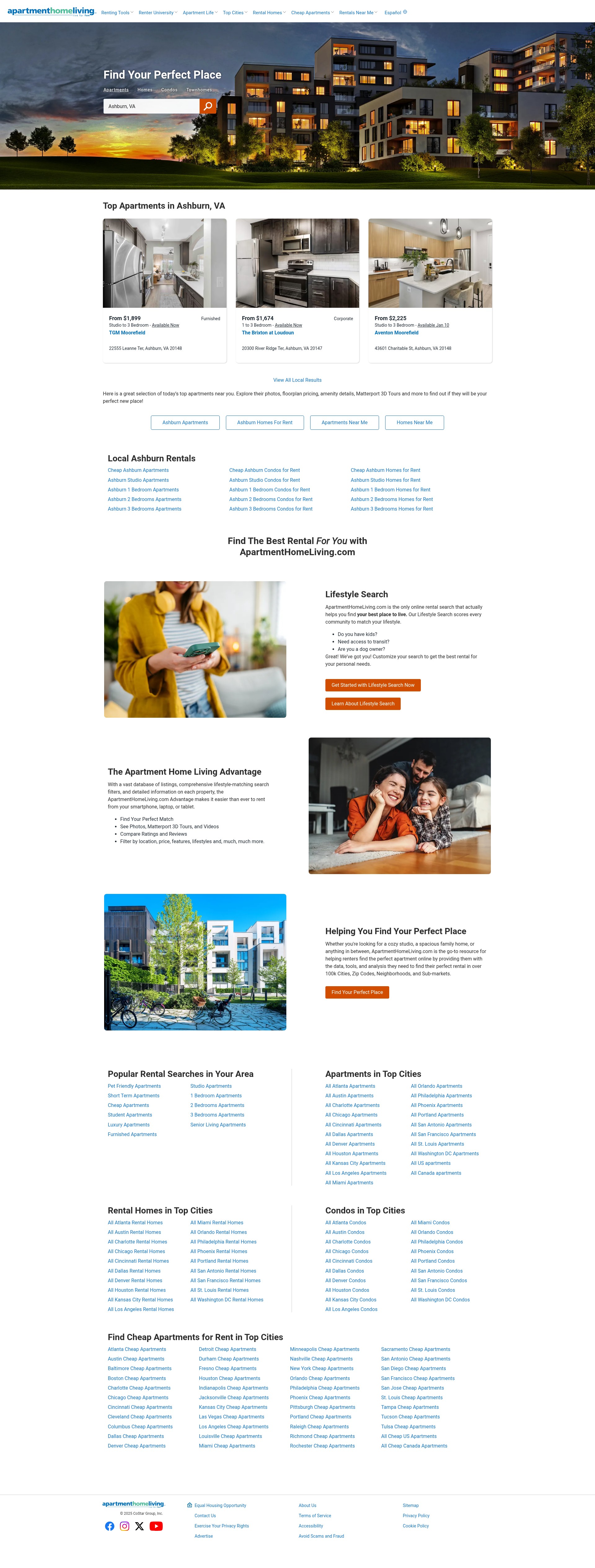 Screenshot of apartmenthomeliving.com