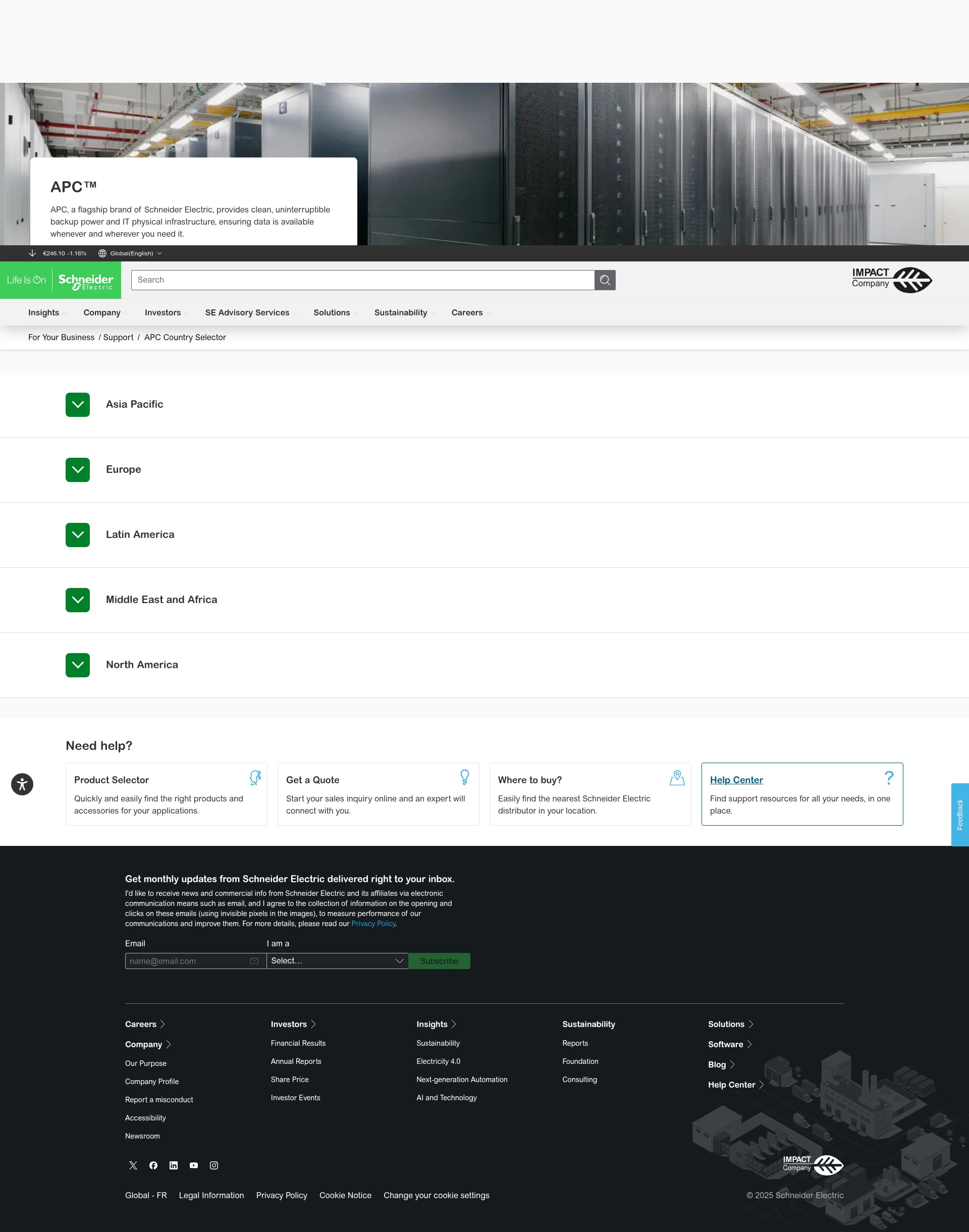 Screenshot of apc.com