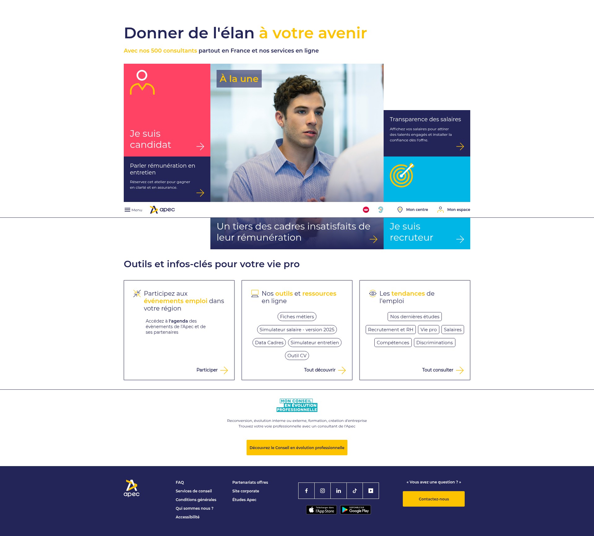 Screenshot of apec.fr