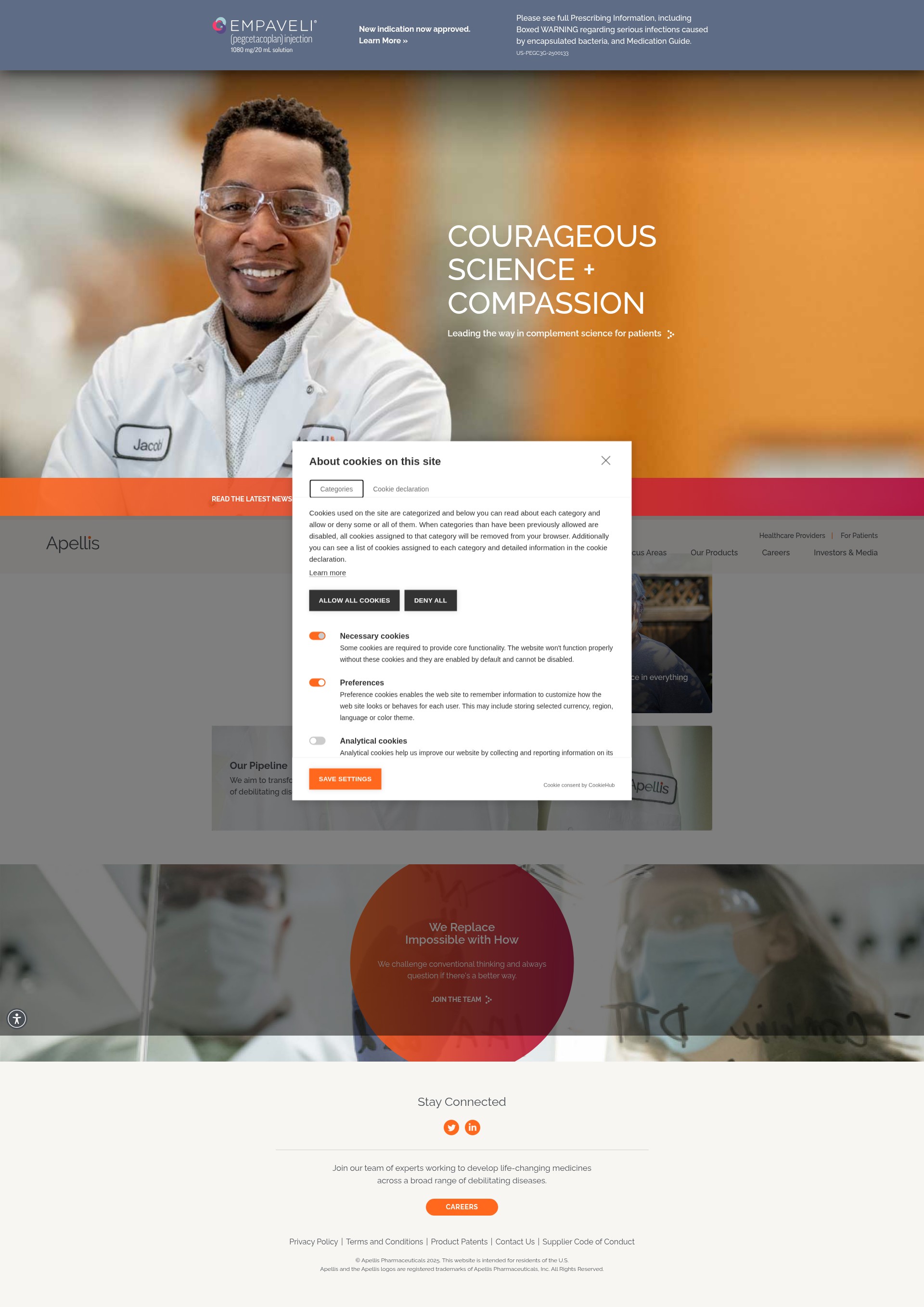 Screenshot of apellis.com