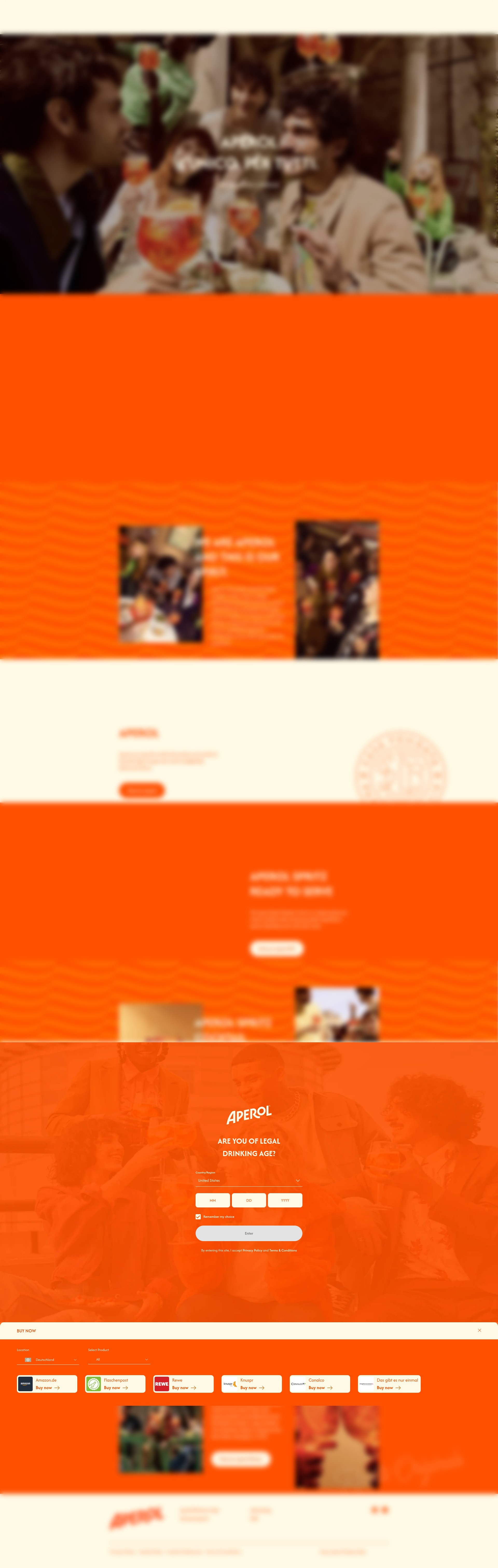 Screenshot of aperol.com