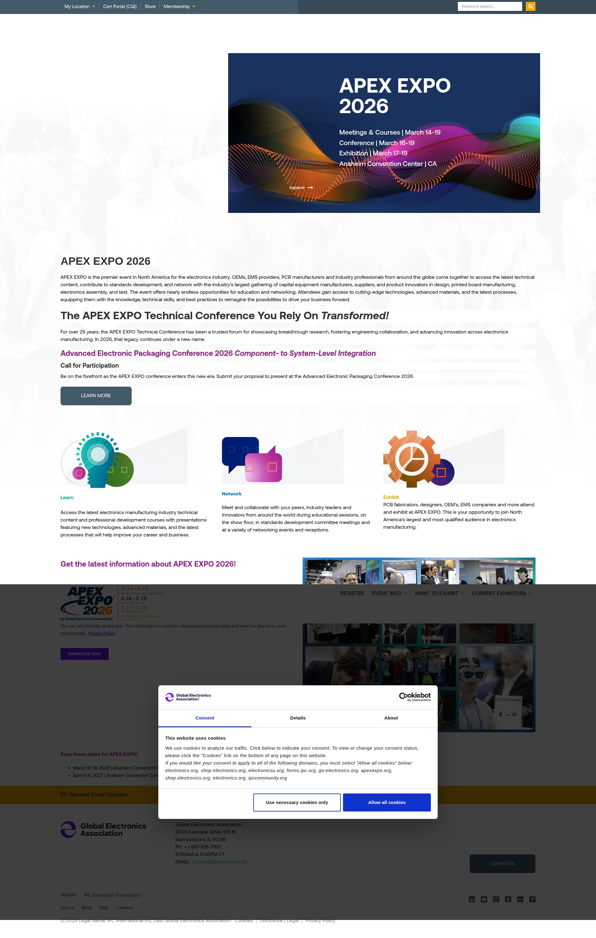 Screenshot of apexexpo.org