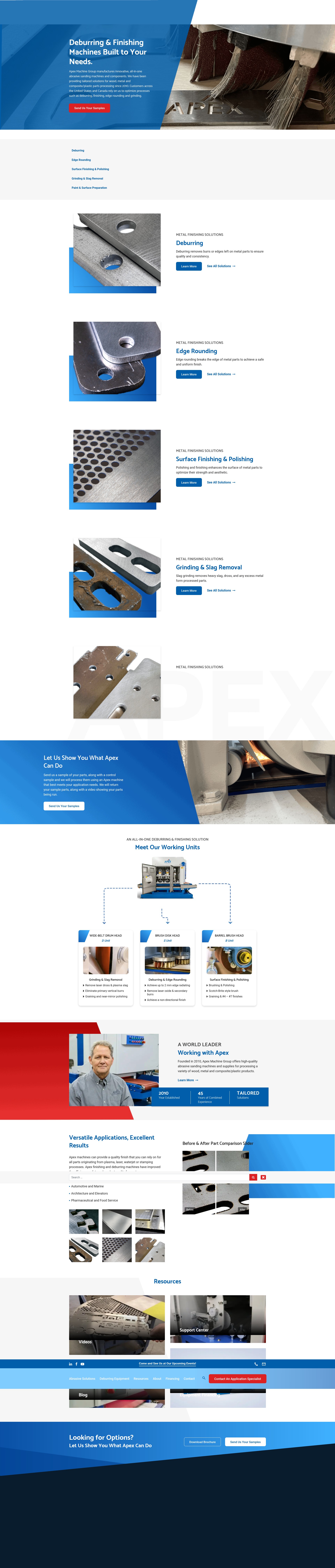 Screenshot of apexmachinegroup.com