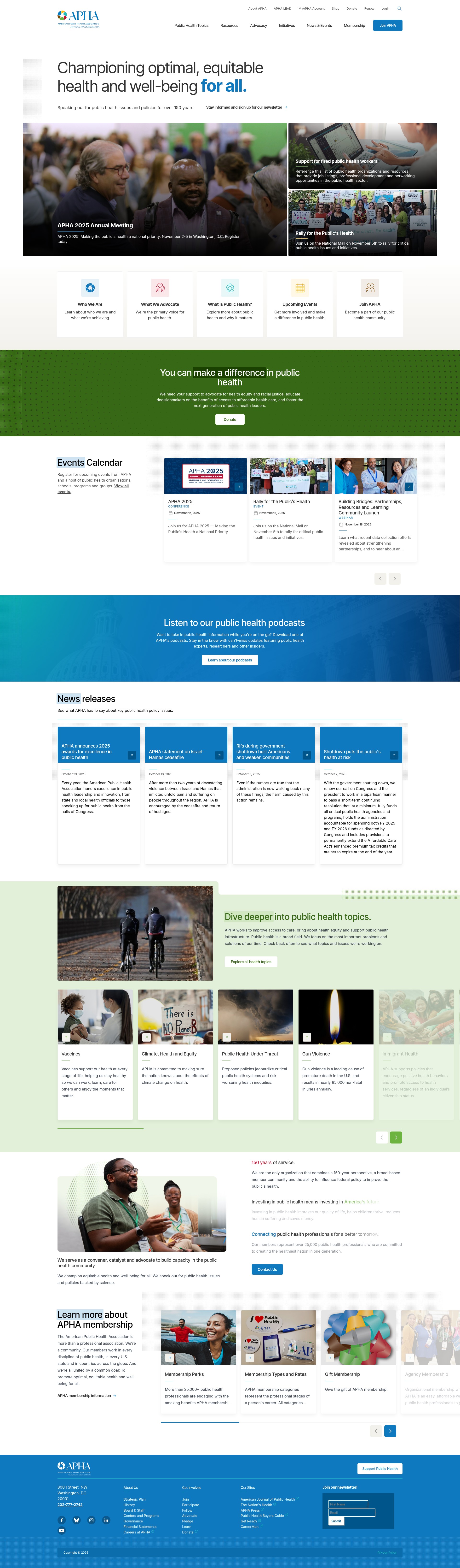 Screenshot of apha.org