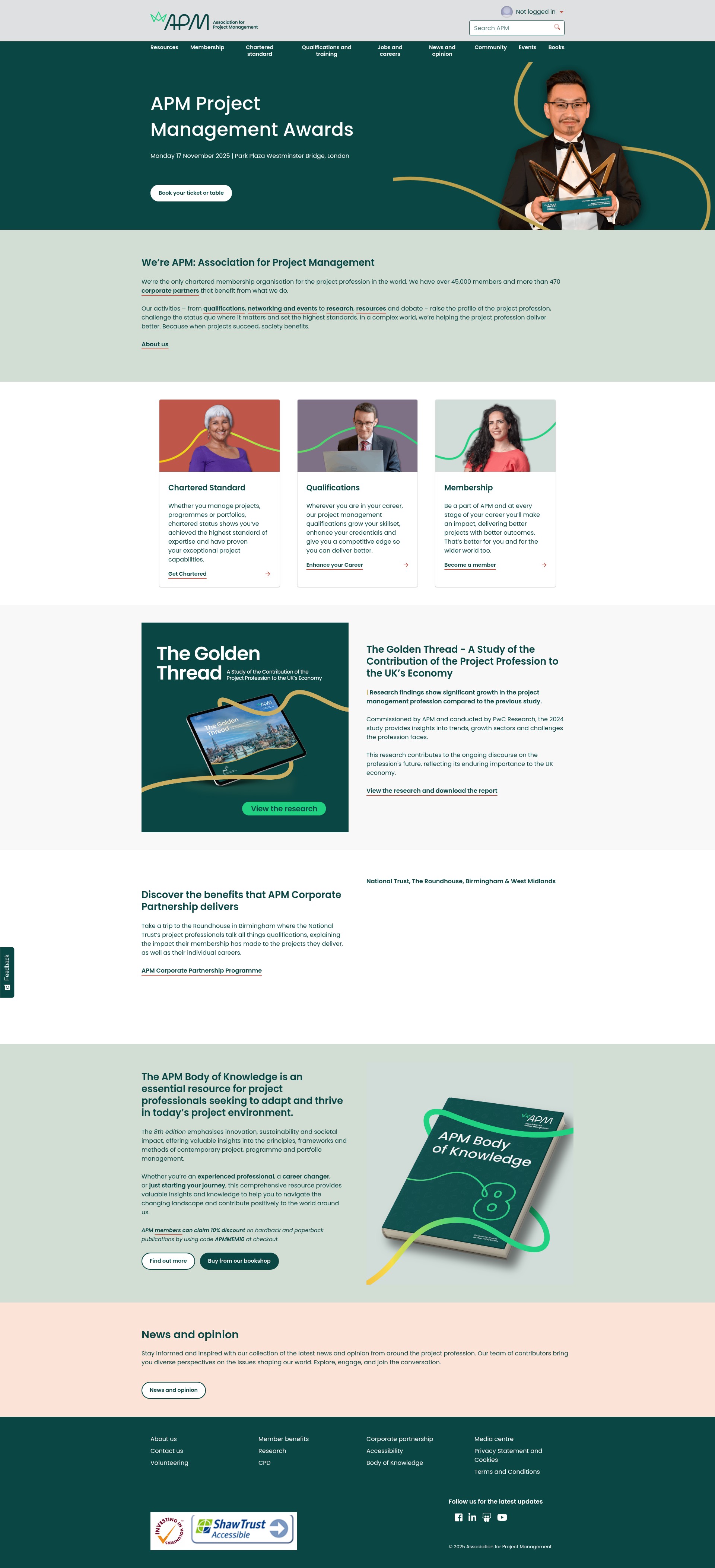 Screenshot of apm.org.uk