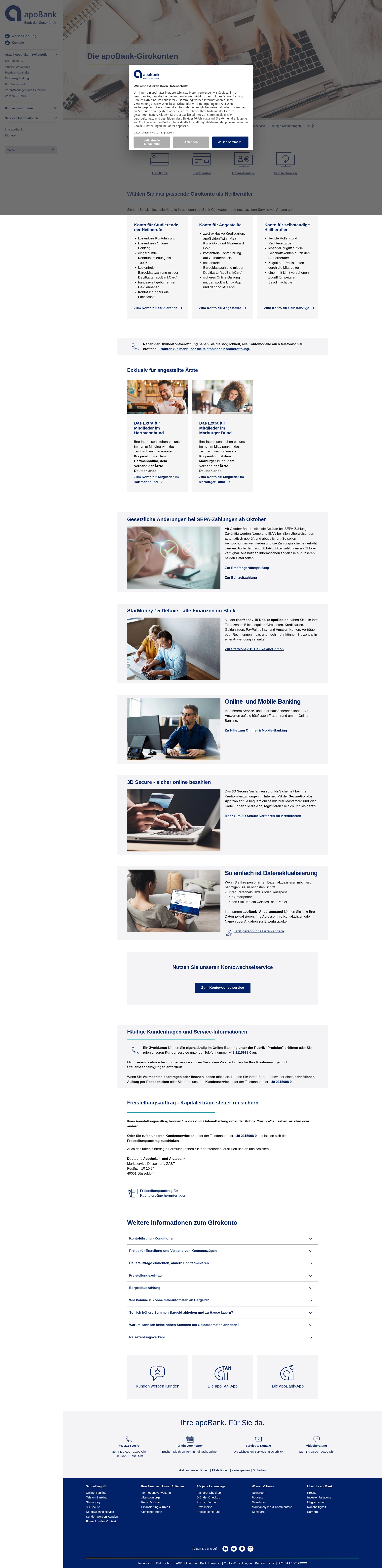 Screenshot of apobank.de