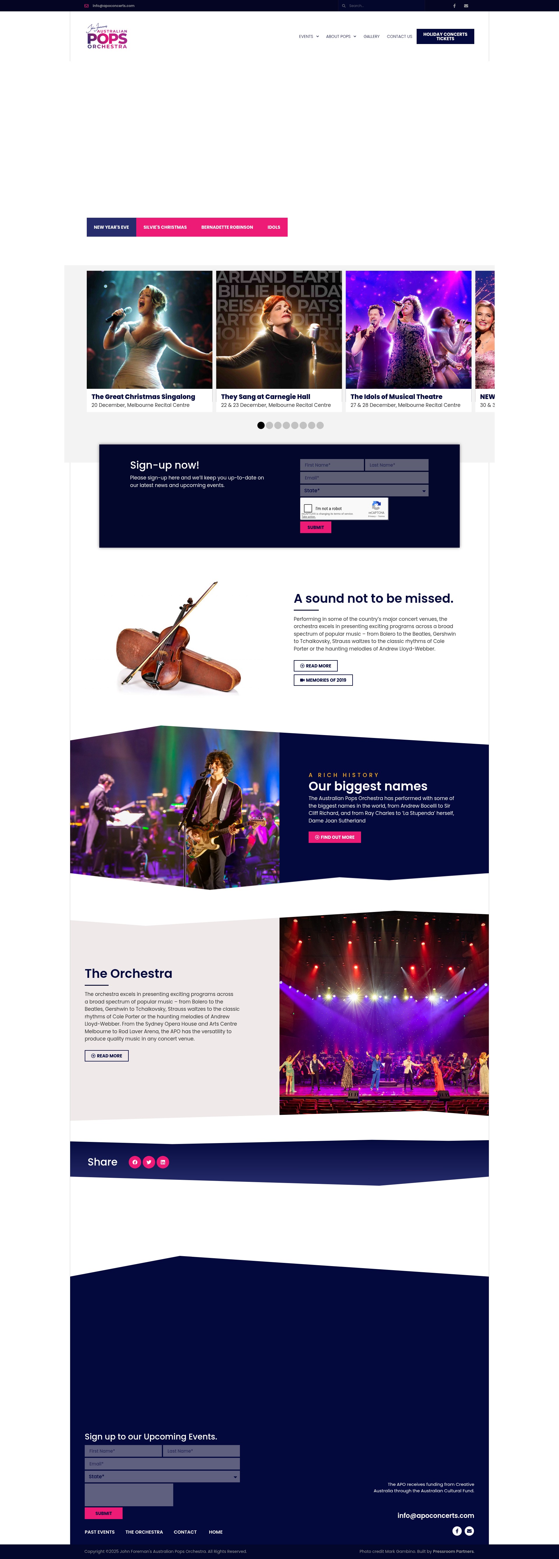Screenshot of apoconcerts.com