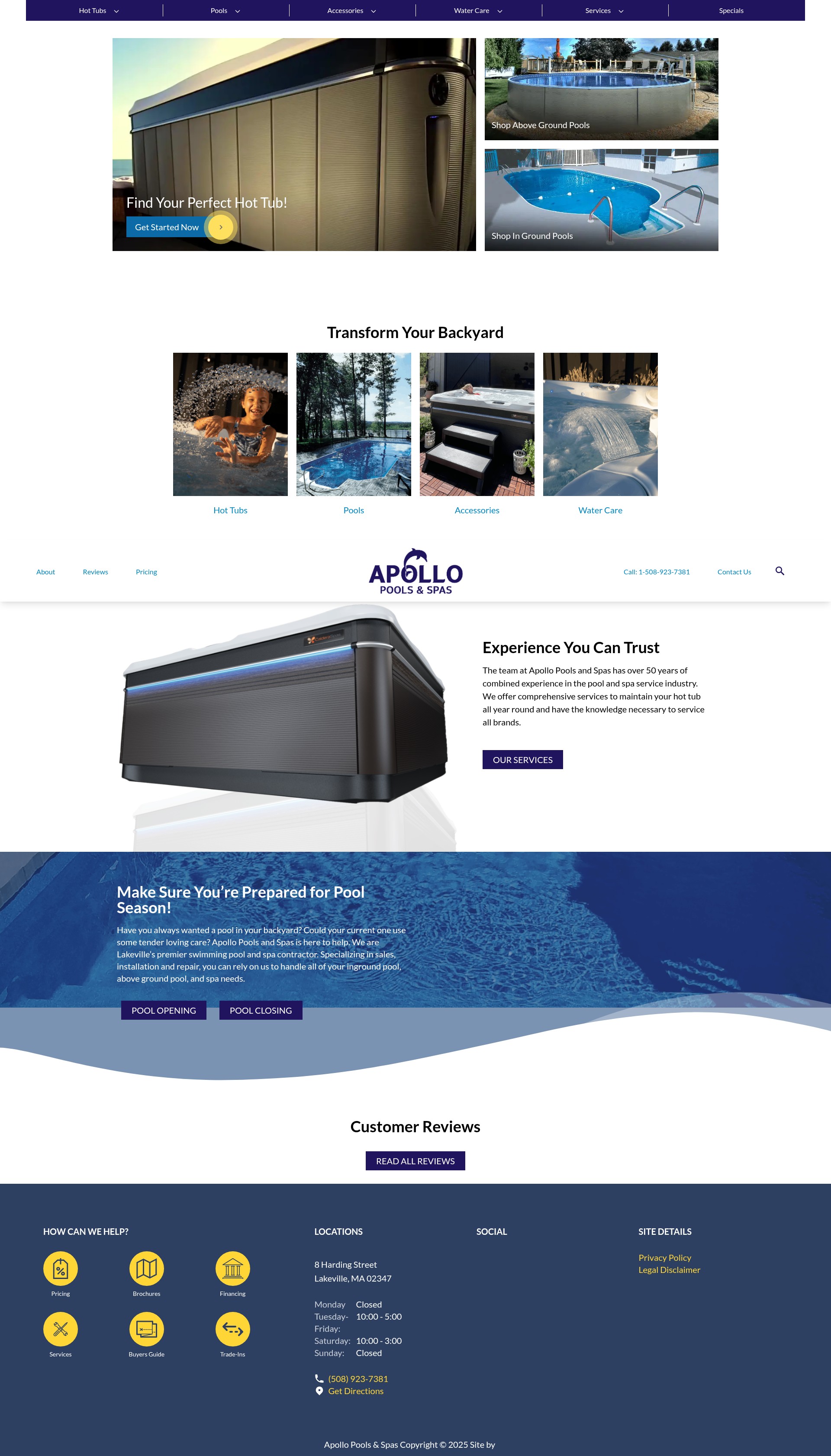Screenshot of apollopoolsandspas.com