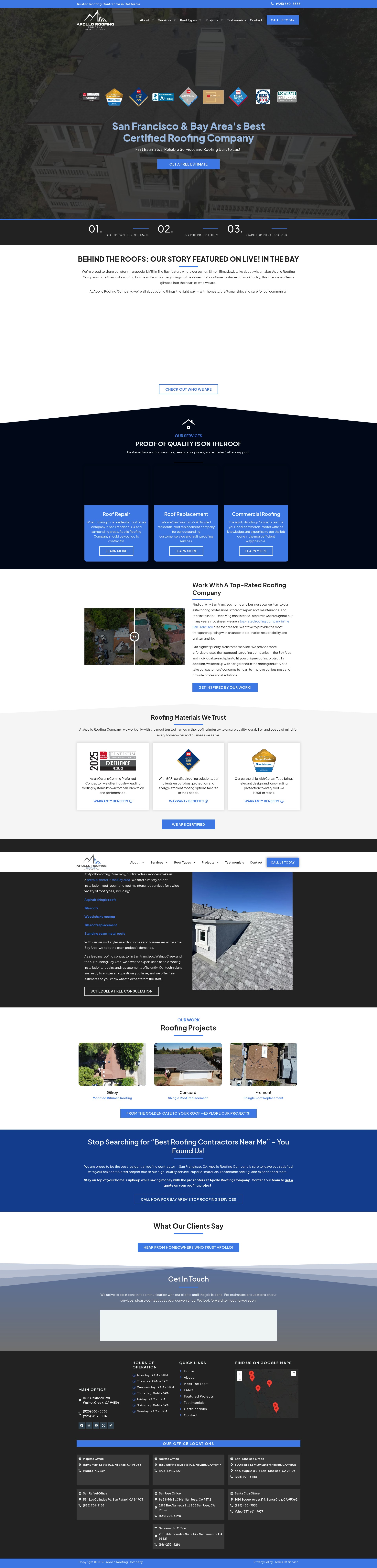 Screenshot of apolloroofingcompany.com