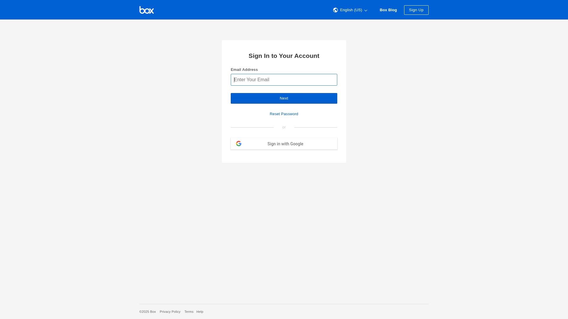 Screenshot of app.box.com