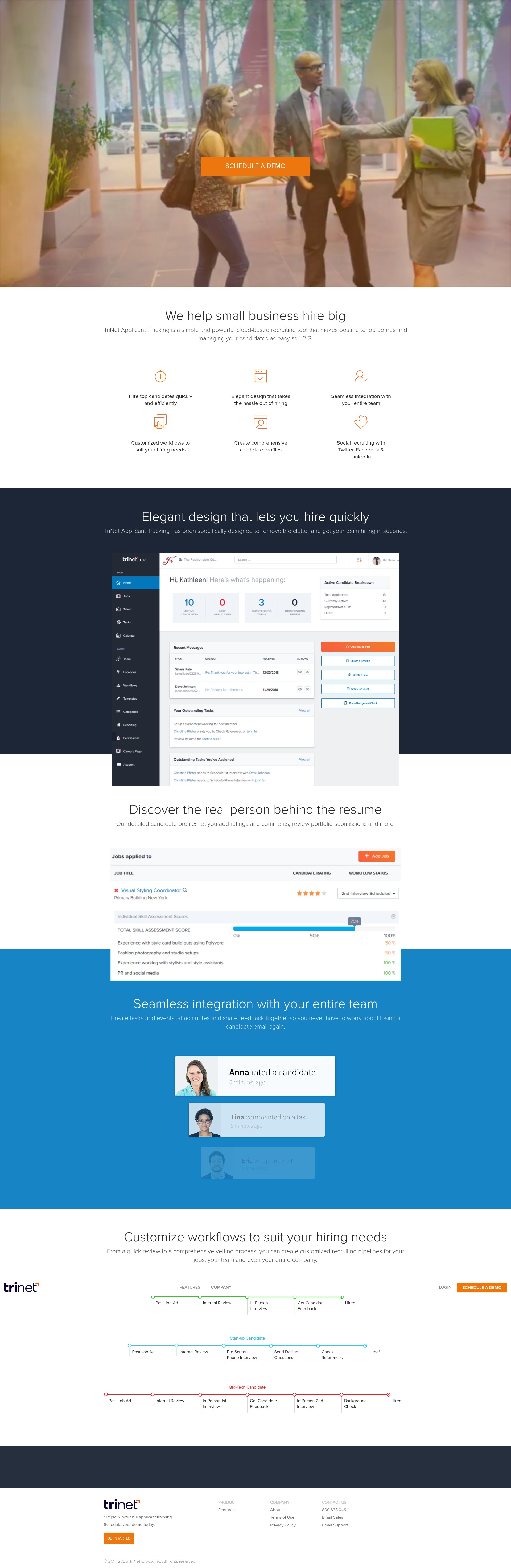 Screenshot of app.trinethire.com