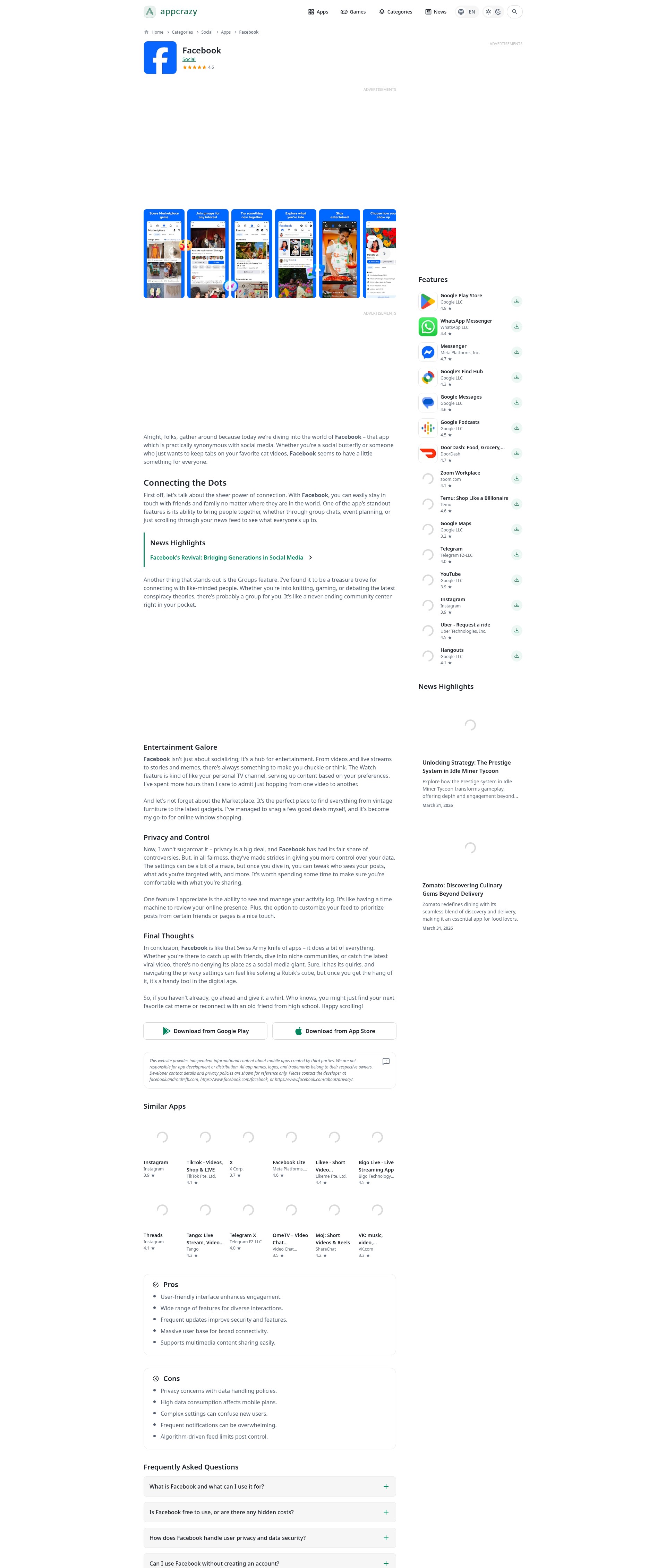 Screenshot of appcrazy.com